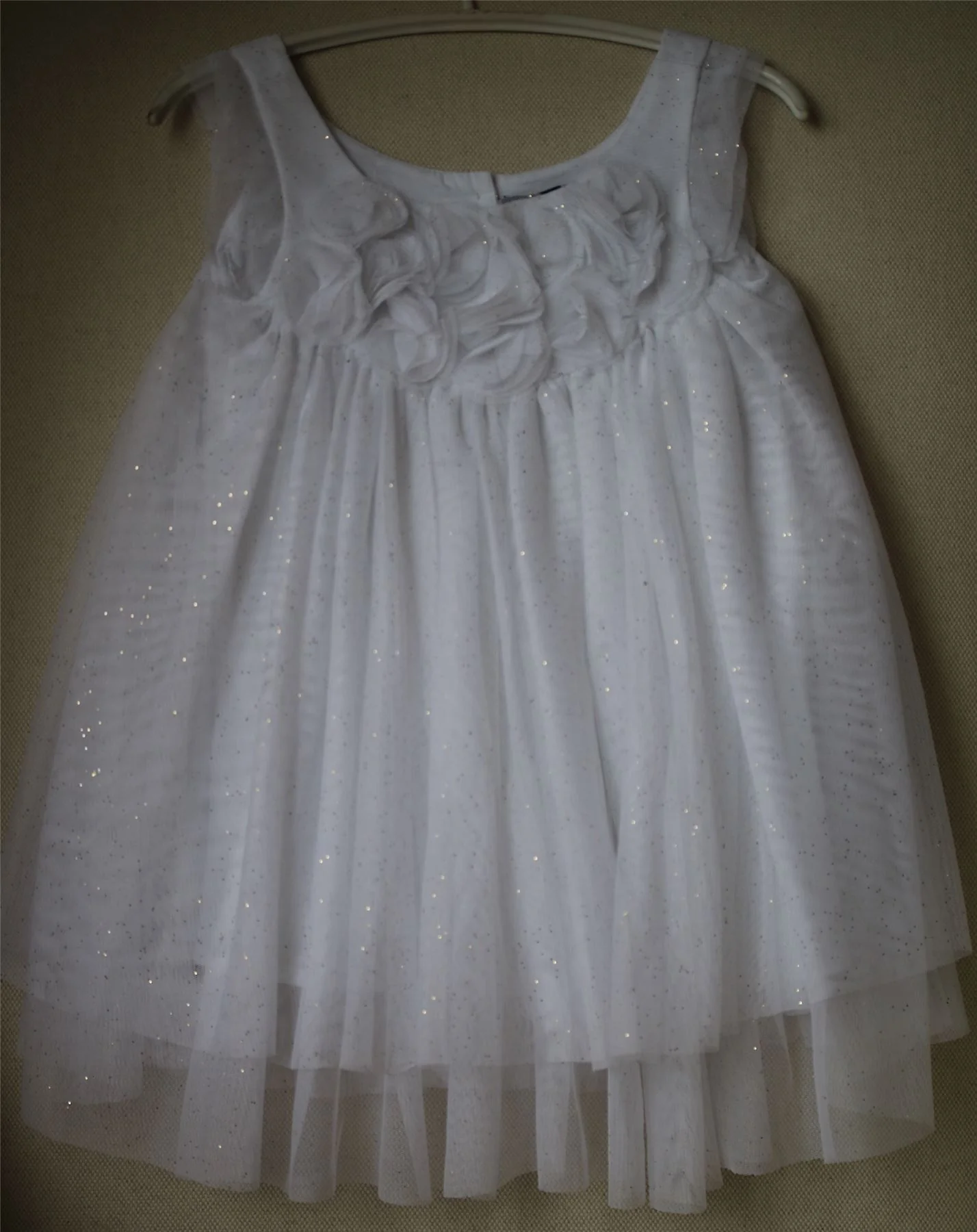 LILI GAUFRETTE GIRLS WHITE TULLE DRESS WITH GOLD GLITTER 2 YEARS - Image 2