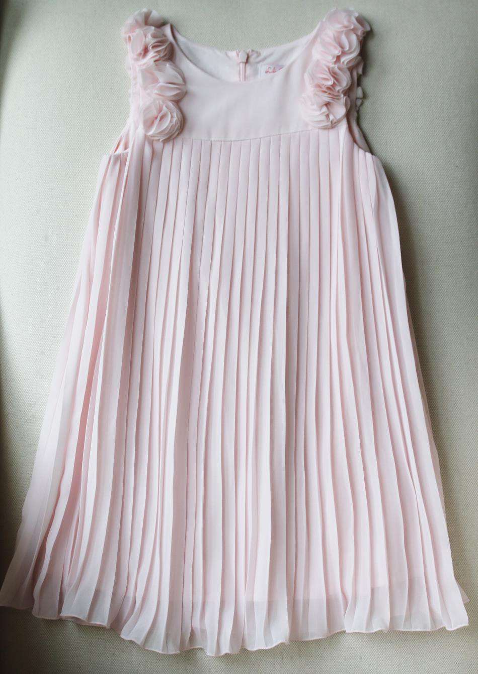 LILI GAUFRETTE KIDS GIRLS PLEATED CHIFFON DRESS 5 YEARS - Image 2