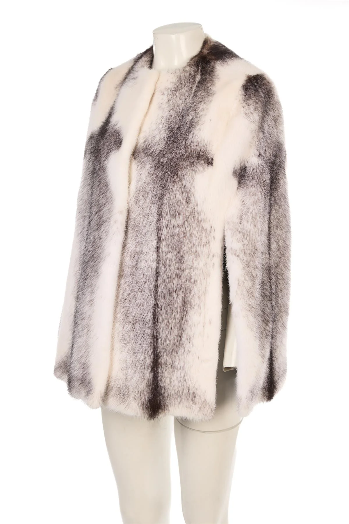 LILLY E VIOLETTA WHITE MINK FUR CAPE ONE SIZE - Image 3
