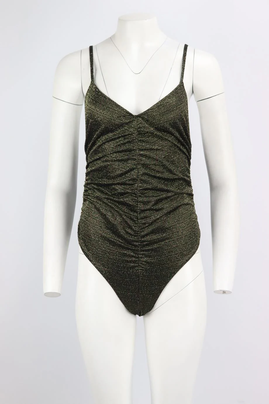 LISA MARIE FERNANDEZ METALLIC STRETCH SWIMSUIT UK 14 - Image 2