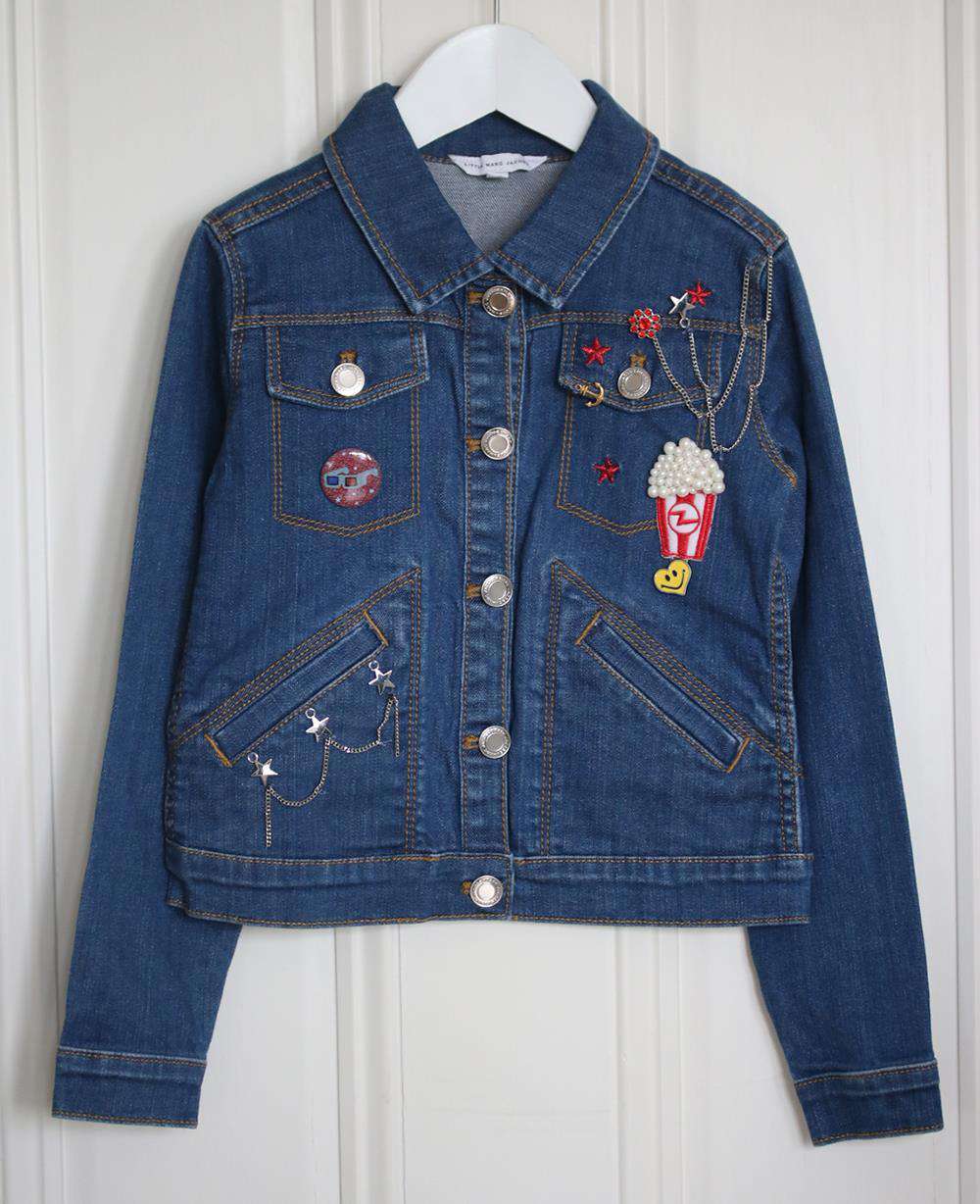 LITTLE MARC JACOBS KIDS GIRLS EMBROIDERED DENIM JACKET 6 YEARS - Image 2