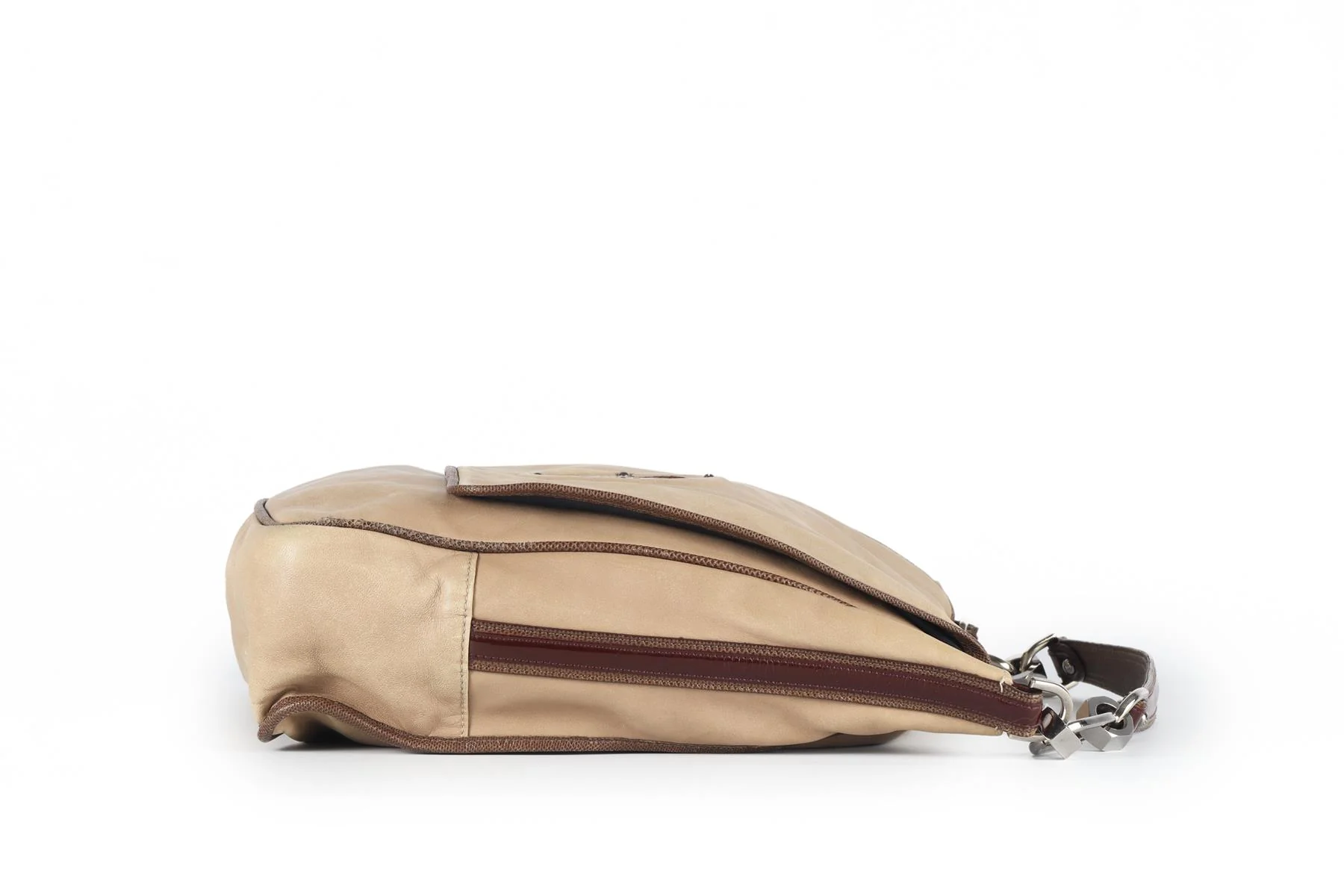 LOEWE BEIGE MAIA ANAGRAM LEATHER SHOULDER BAG - Image 6