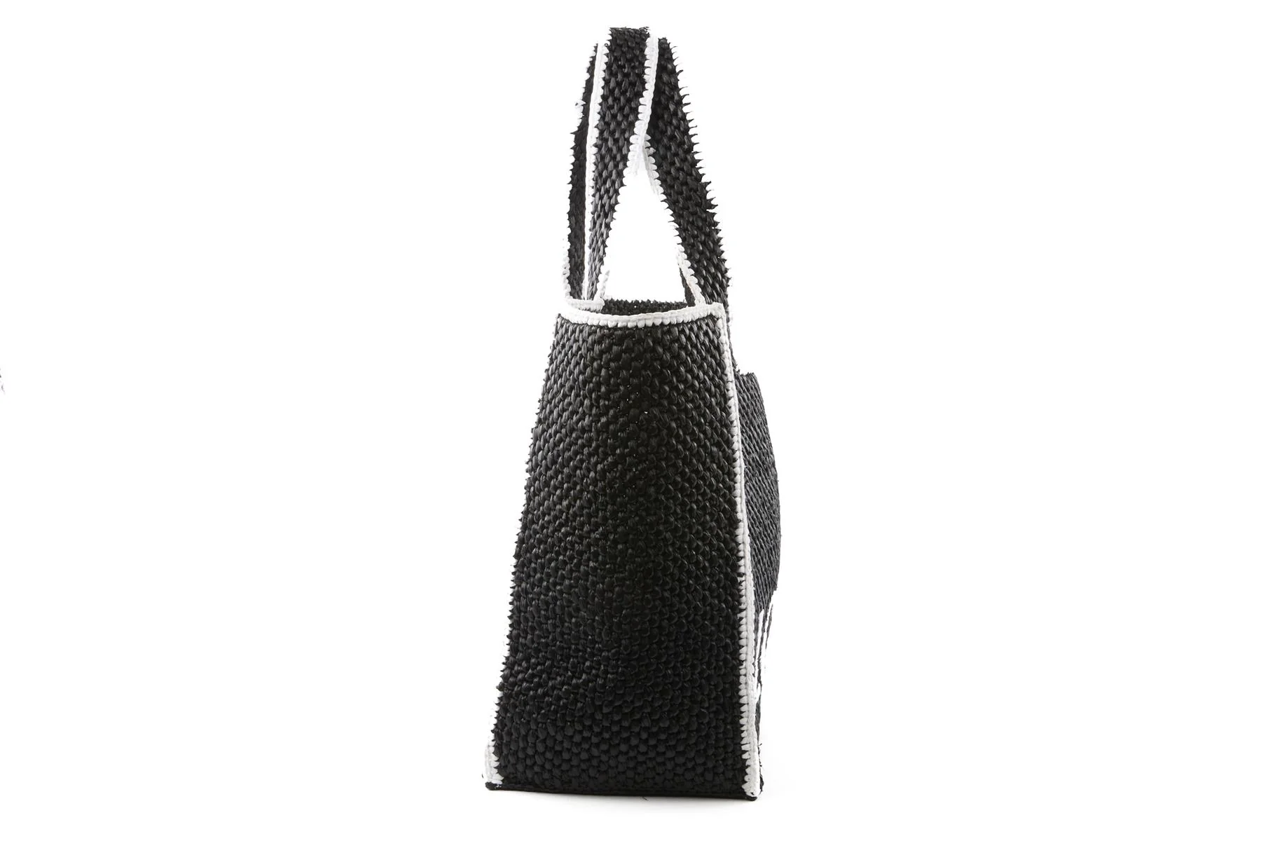 LOEWE BLACK LARGE RAFFIA TOTE BAG - Image 4