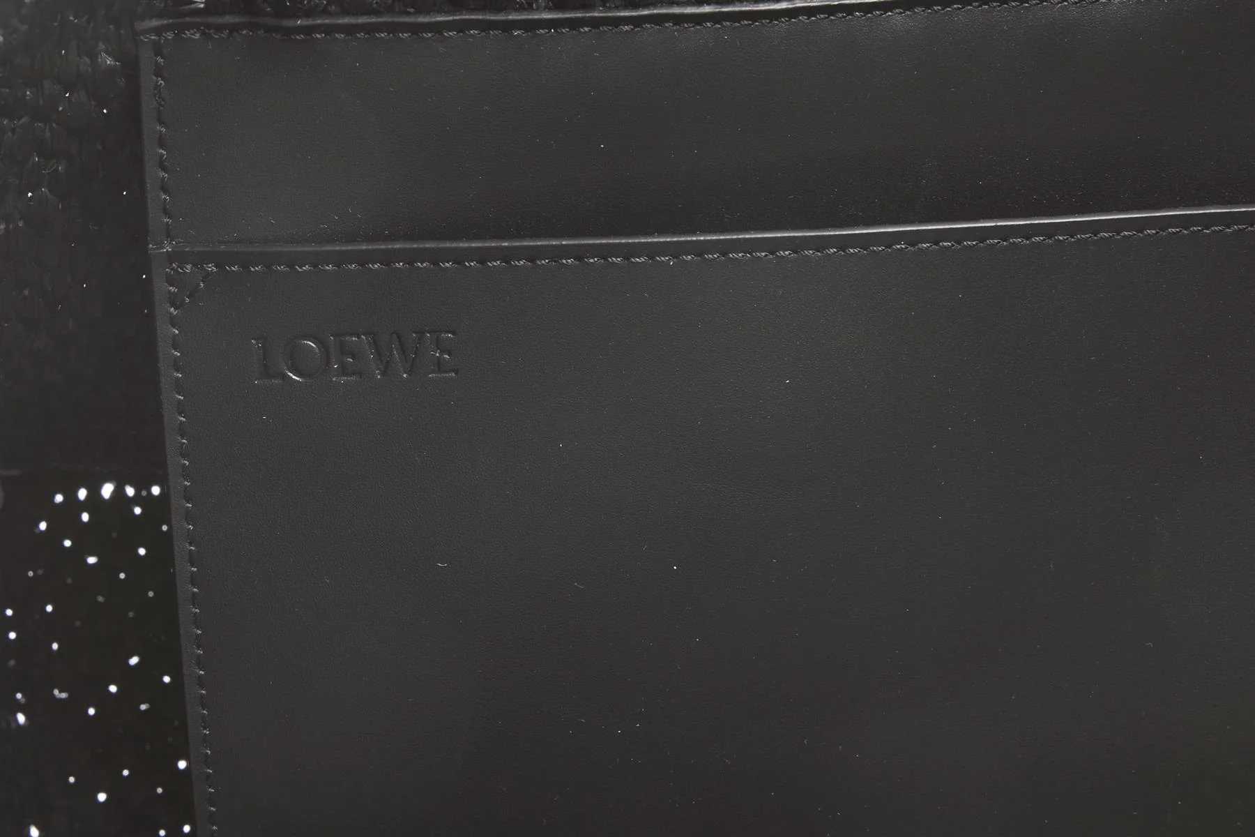 LOEWE BLACK LARGE RAFFIA TOTE BAG - Image 8
