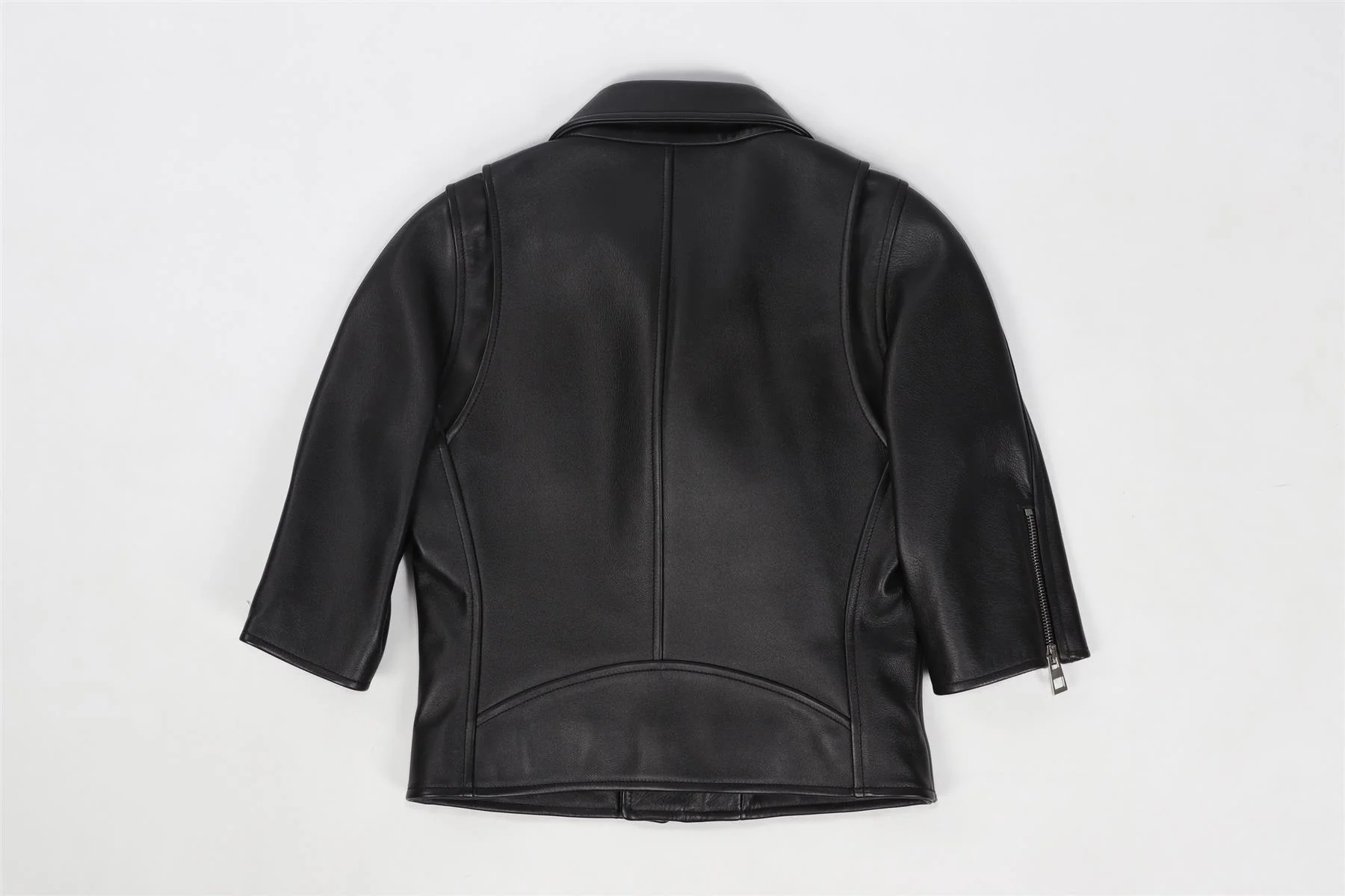LOEWE BLACK LEATHER JACKET FR 36 UK 8 - Image 4