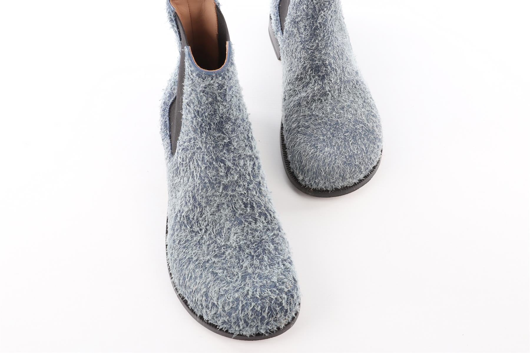 LOEWE BLUE CAMPO SUEDE ANKLE BOOTS EU 40 UK 7 US 10 - Image 4