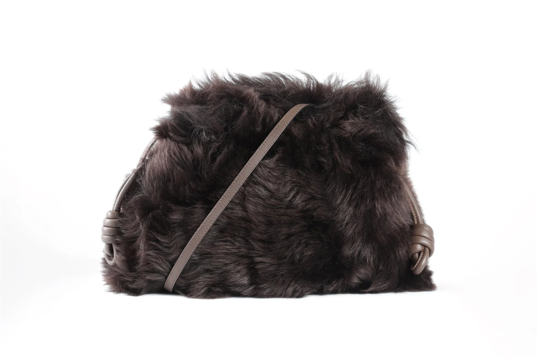 LOEWE BROWN FLAMENCO SHEARLING SHOULDER BAG - Image 3