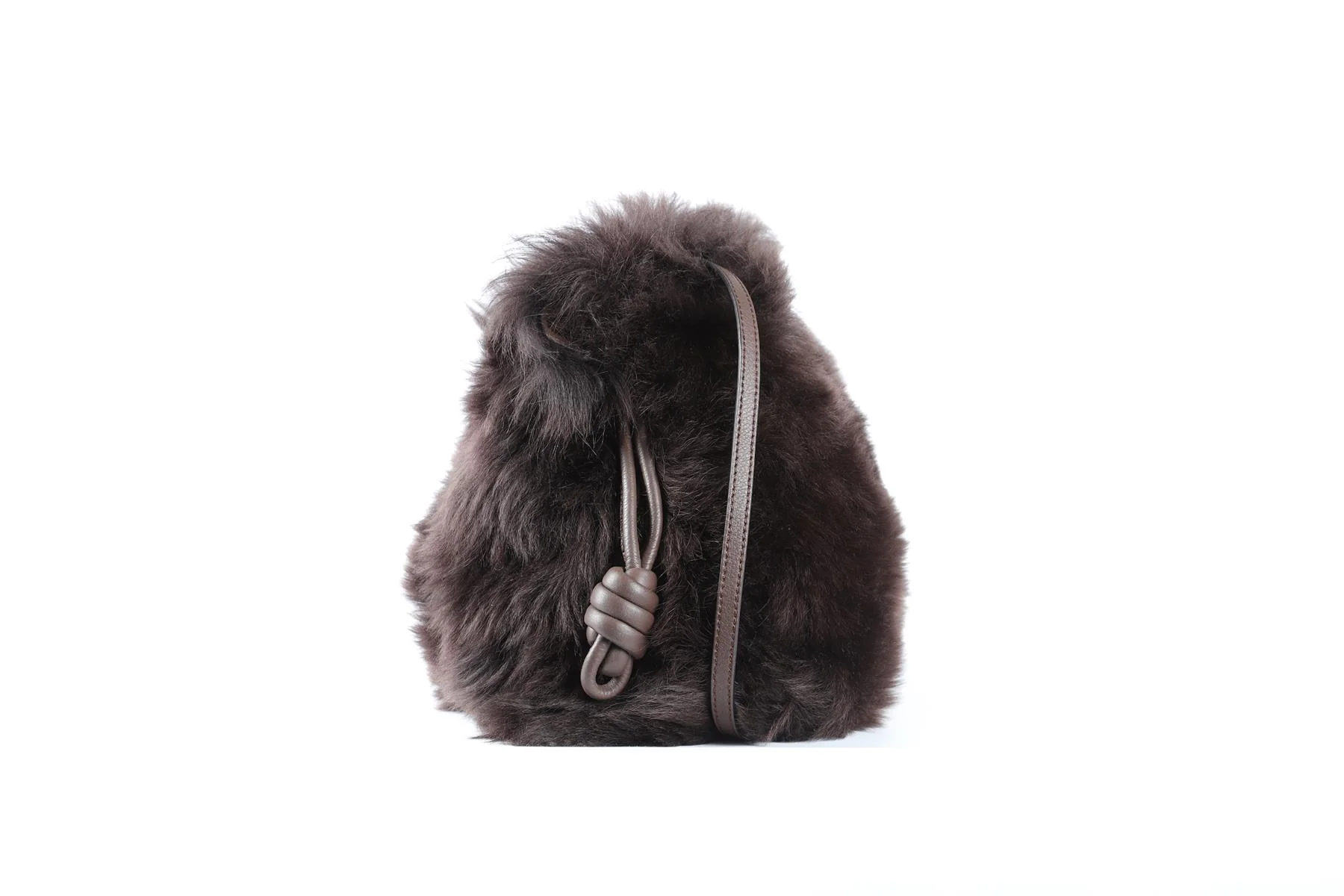 LOEWE BROWN FLAMENCO SHEARLING SHOULDER BAG - Image 7
