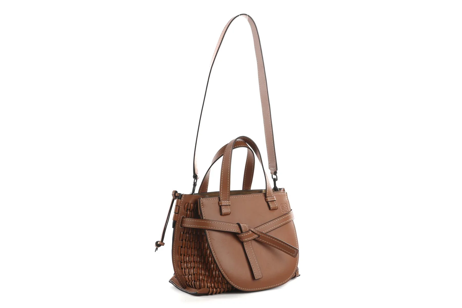 LOEWE BROWN GATE SMALL LEATHER TOTE BAG - Image 3