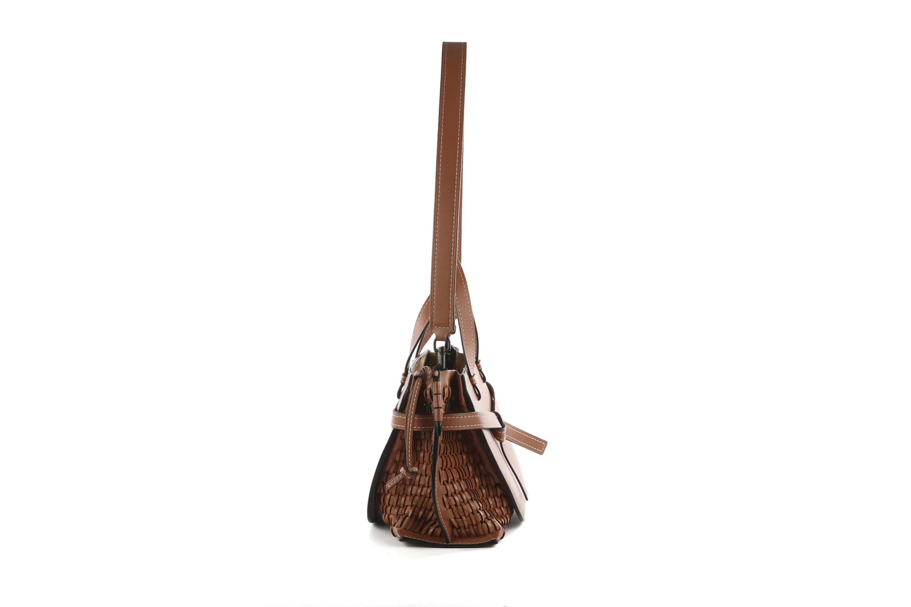 LOEWE BROWN GATE SMALL LEATHER TOTE BAG - Image 4