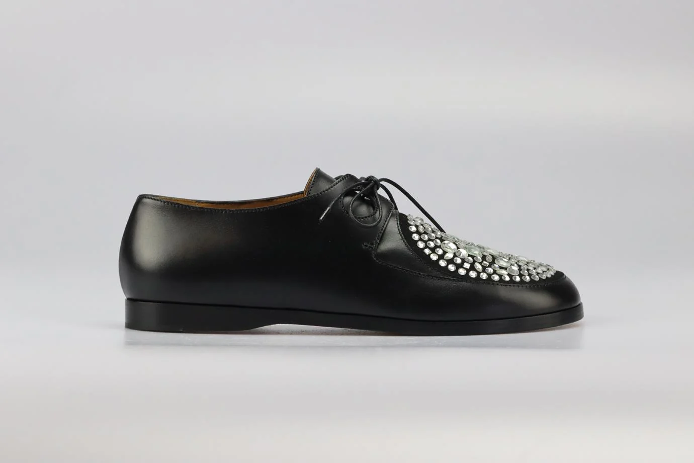 LOEWE CRYSTAL EMBELLISHED LEATHER BROGUES EU 40 UK 7 US 10 - Image 2