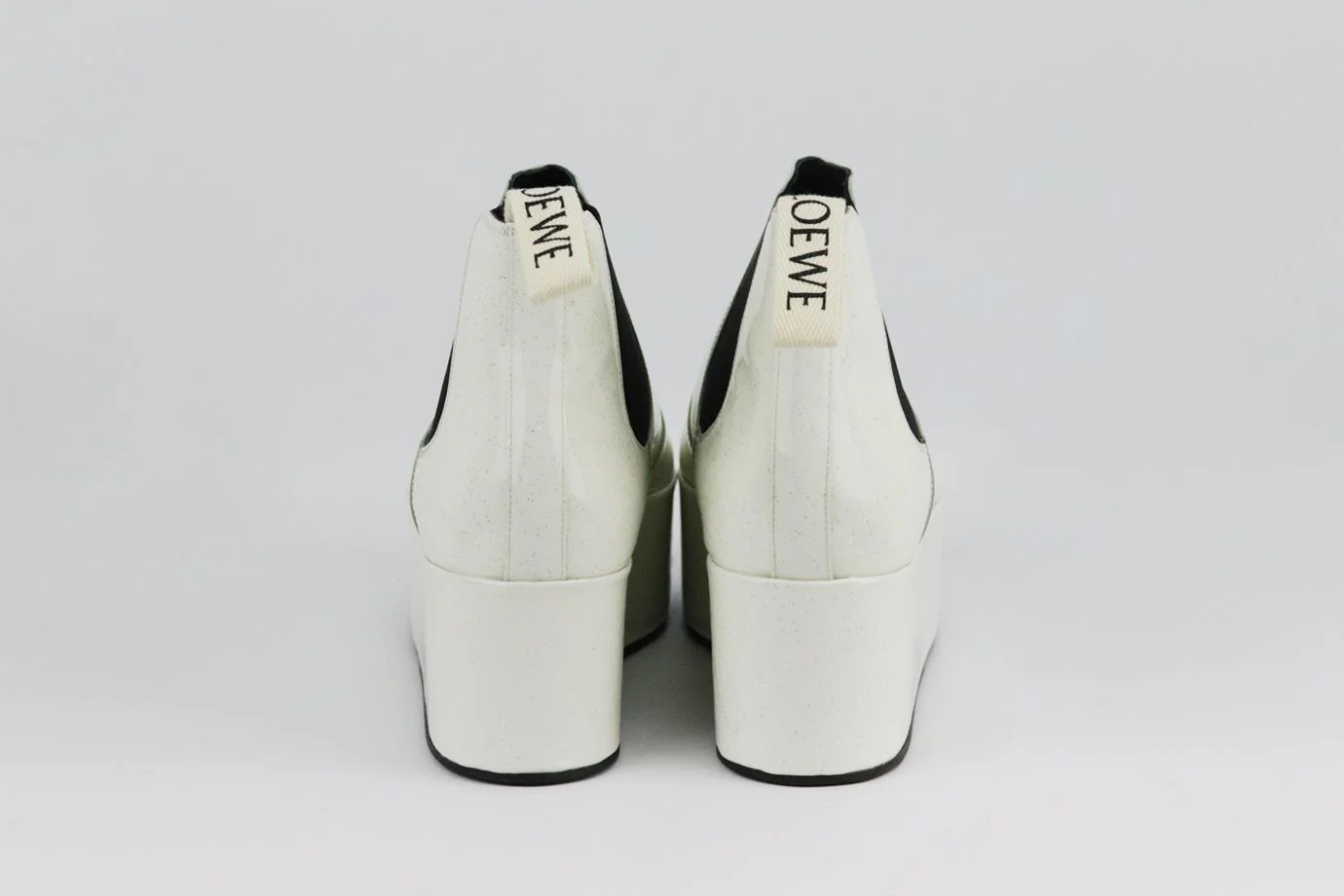 LOEWE GLITTERED PATENT LEATHER PLATFORM ANKLE BOOTS EU 40 UK 7 US 10 - Image 4