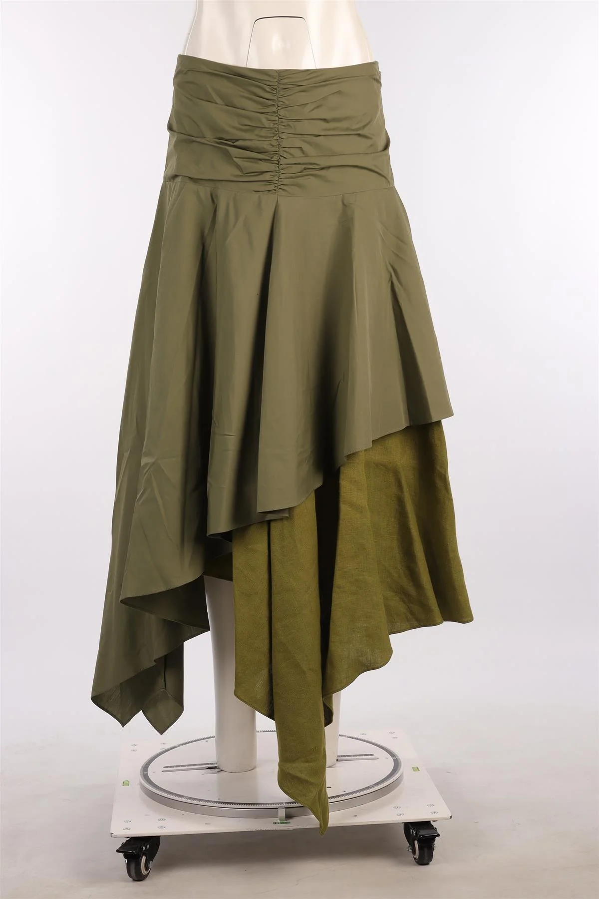 LOEWE GREEN COTTON MIDI SKIRT FR 40 UK 12 - Image 2