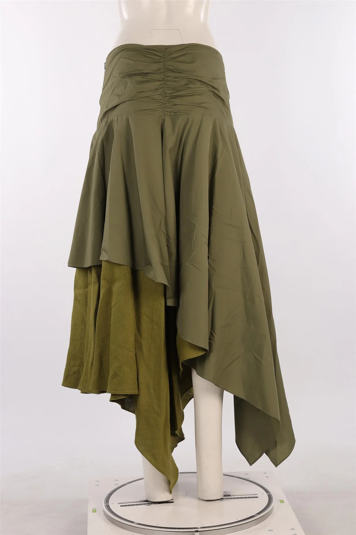 LOEWE GREEN COTTON MIDI SKIRT FR 40 UK 12 - Image 4