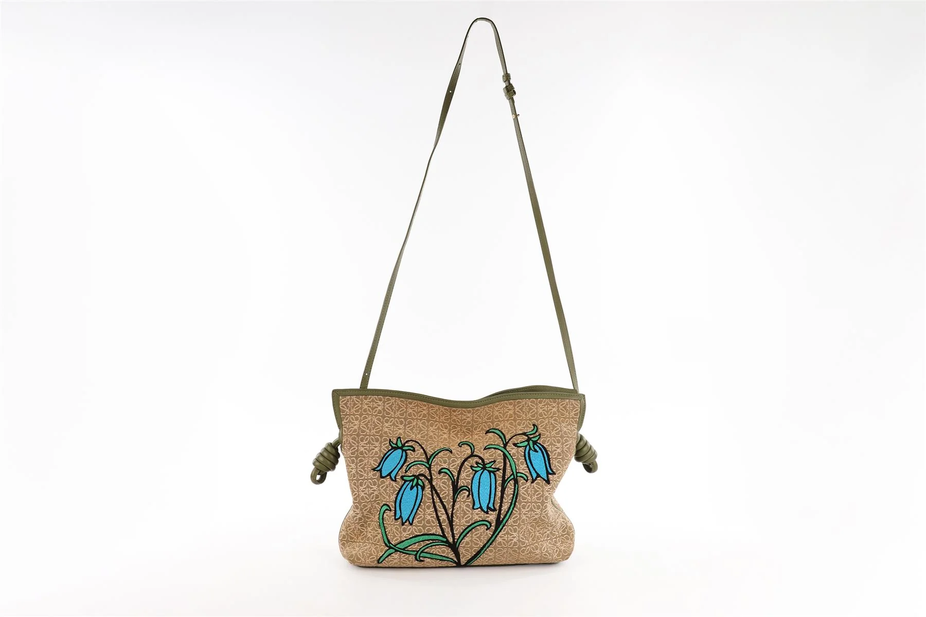 LOEWE GREEN FLAMENCO ANAGRAM FABRIC CLUTCH - Image 3