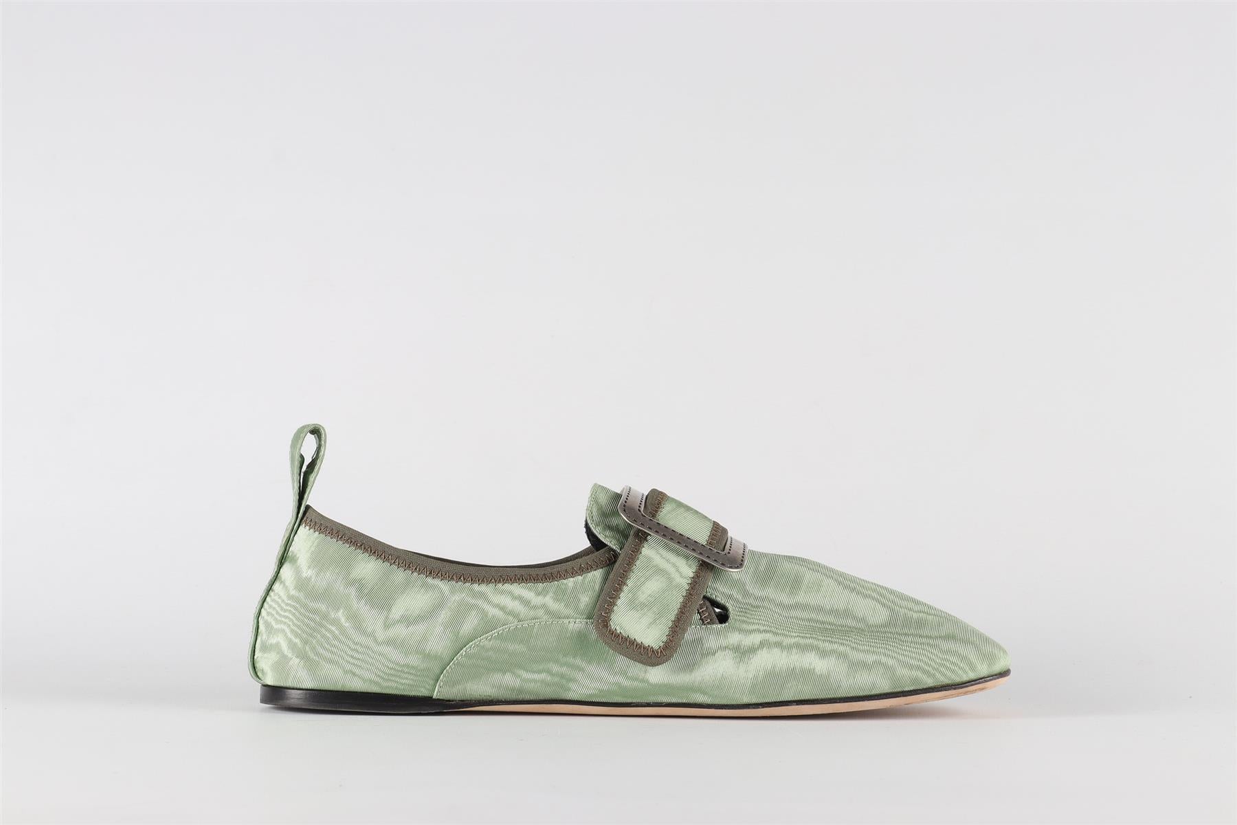 LOEWE GREEN GROSGRAIN LOAFERS EU 39 UK 6 US 9 - Image 2