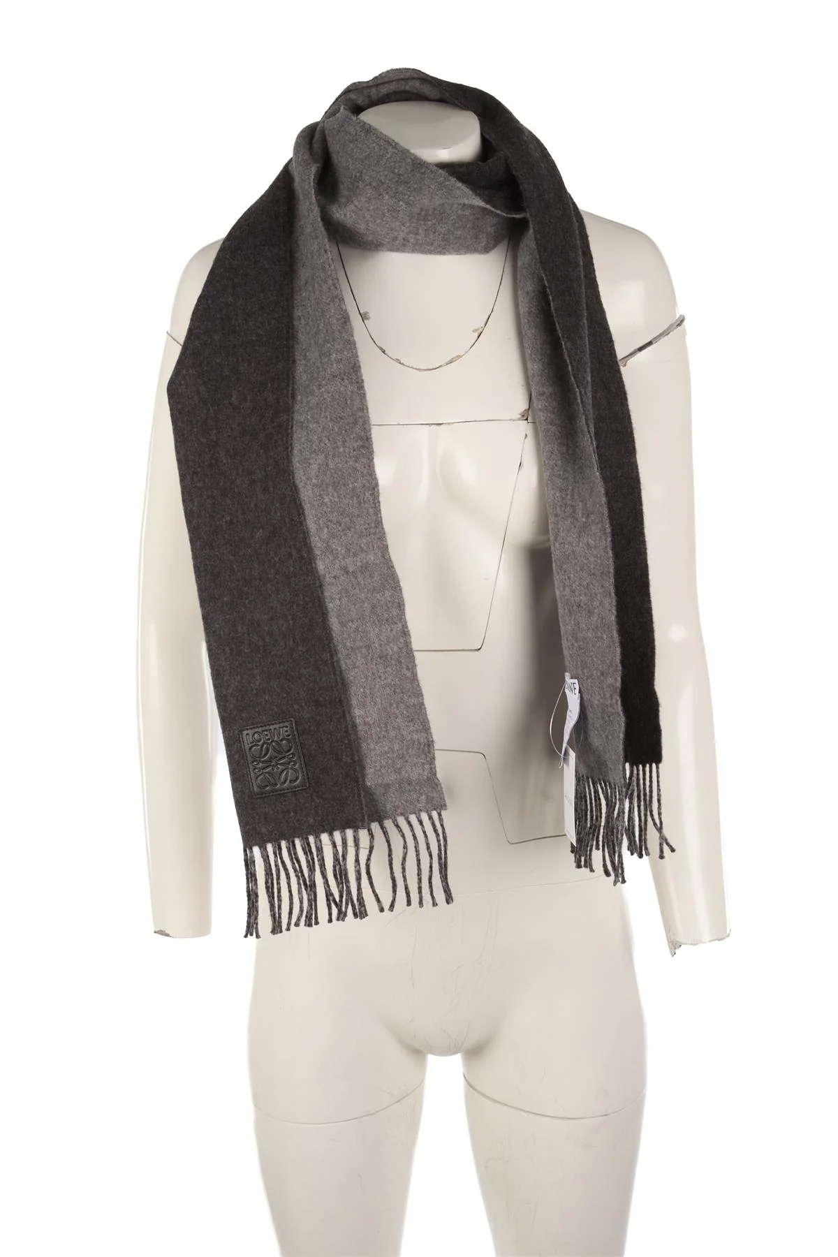 LOEWE GREY ANAGRAM WOOL SCARF - Image 6