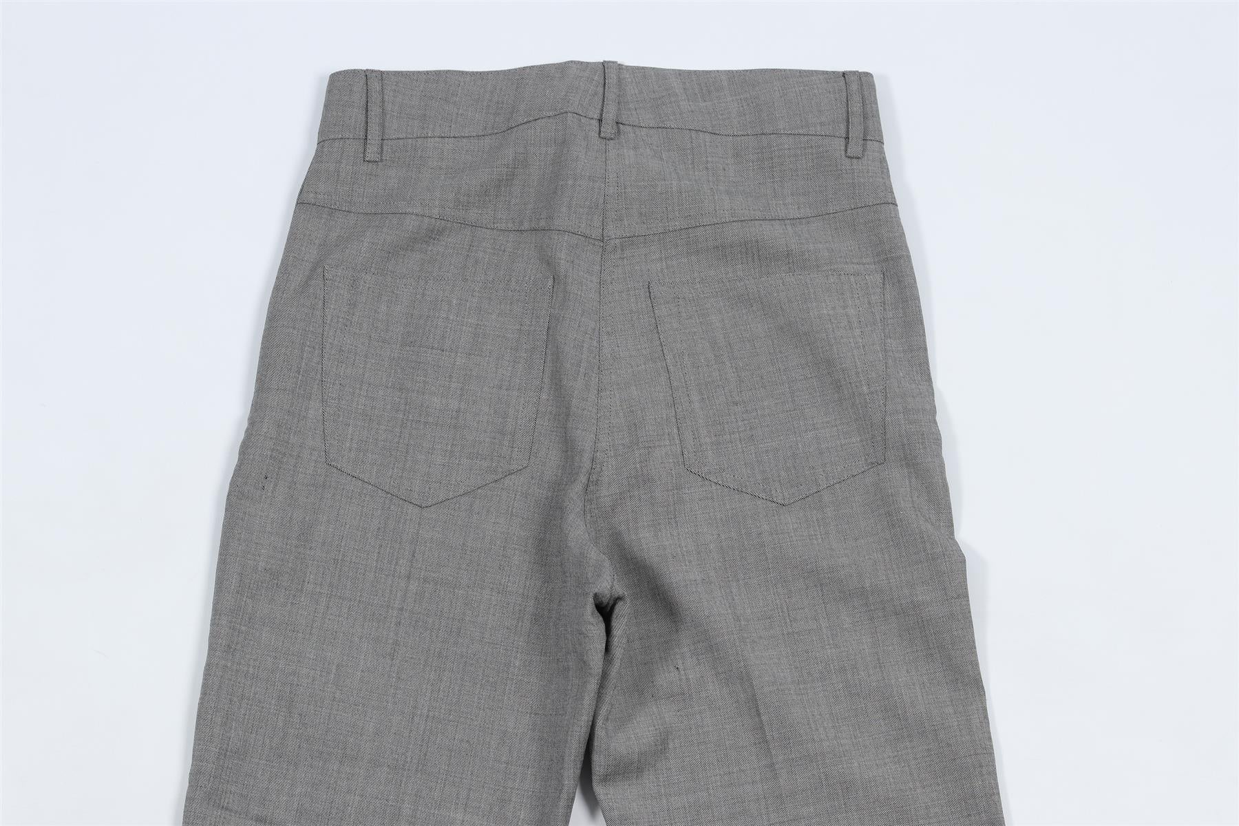 LOEWE GREY WOOL STRAIGHT LEG TROUSERS FR 34 UK 6 - Image 5