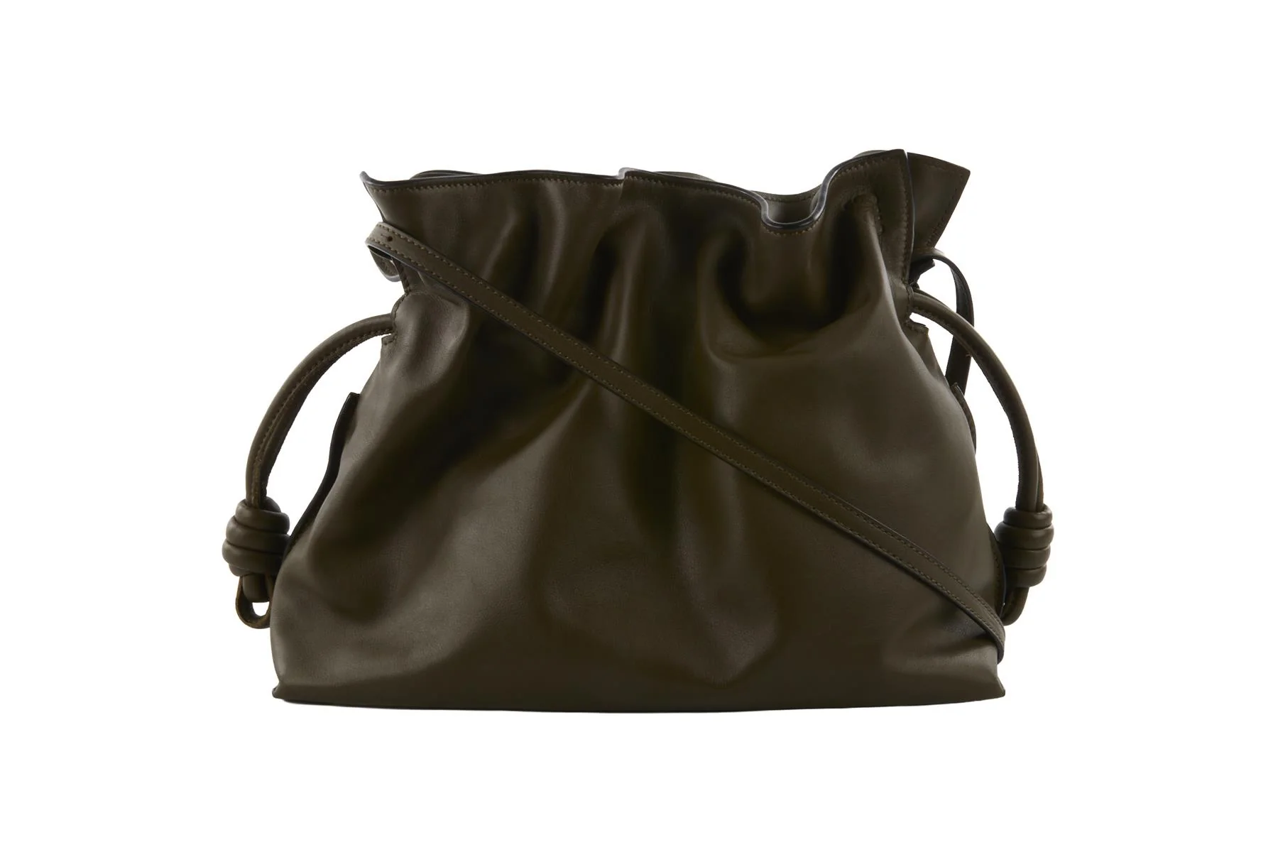LOEWE KHAKI FLAMENCO MEDIUM LEATHER CLUTCH - Image 2