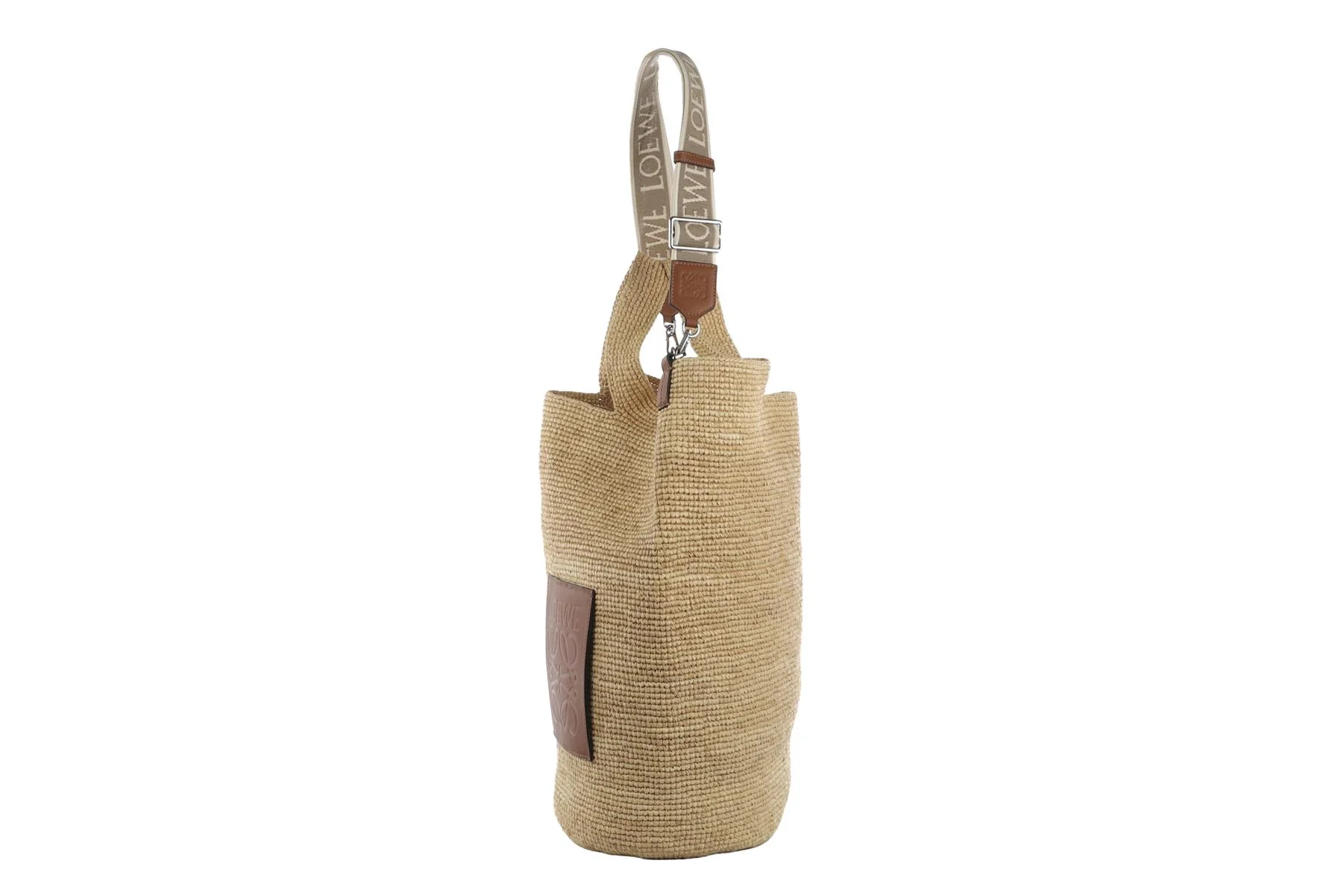 LOEWE + PAULA'S IBIZA BEIGE SLIT LARGE RAFFIA TOTE BAG - Image 6