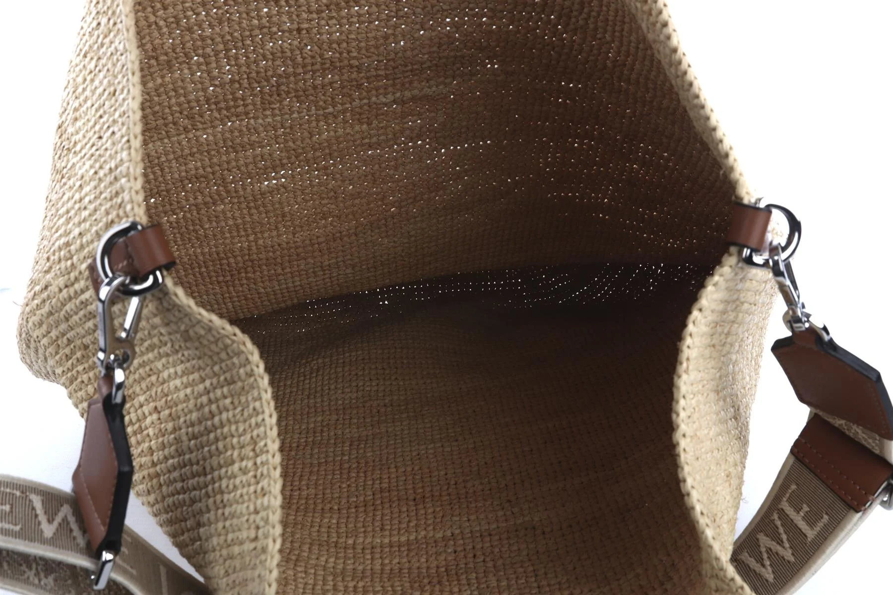 LOEWE + PAULA'S IBIZA BEIGE SLIT LARGE RAFFIA TOTE BAG - Image 9