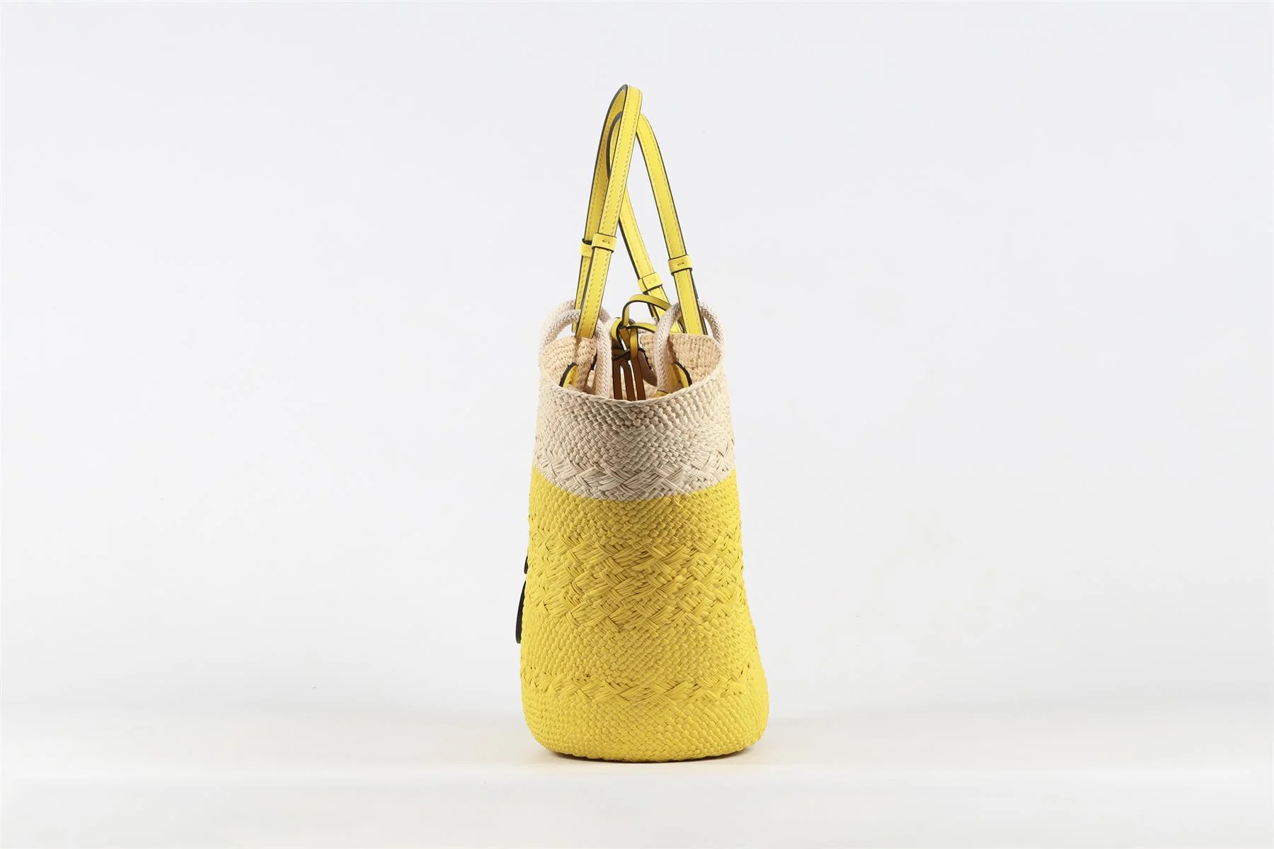 LOEWE YELLOW ANAGRAM MEDIUM STRAW SHOULDER BAG - Image 5