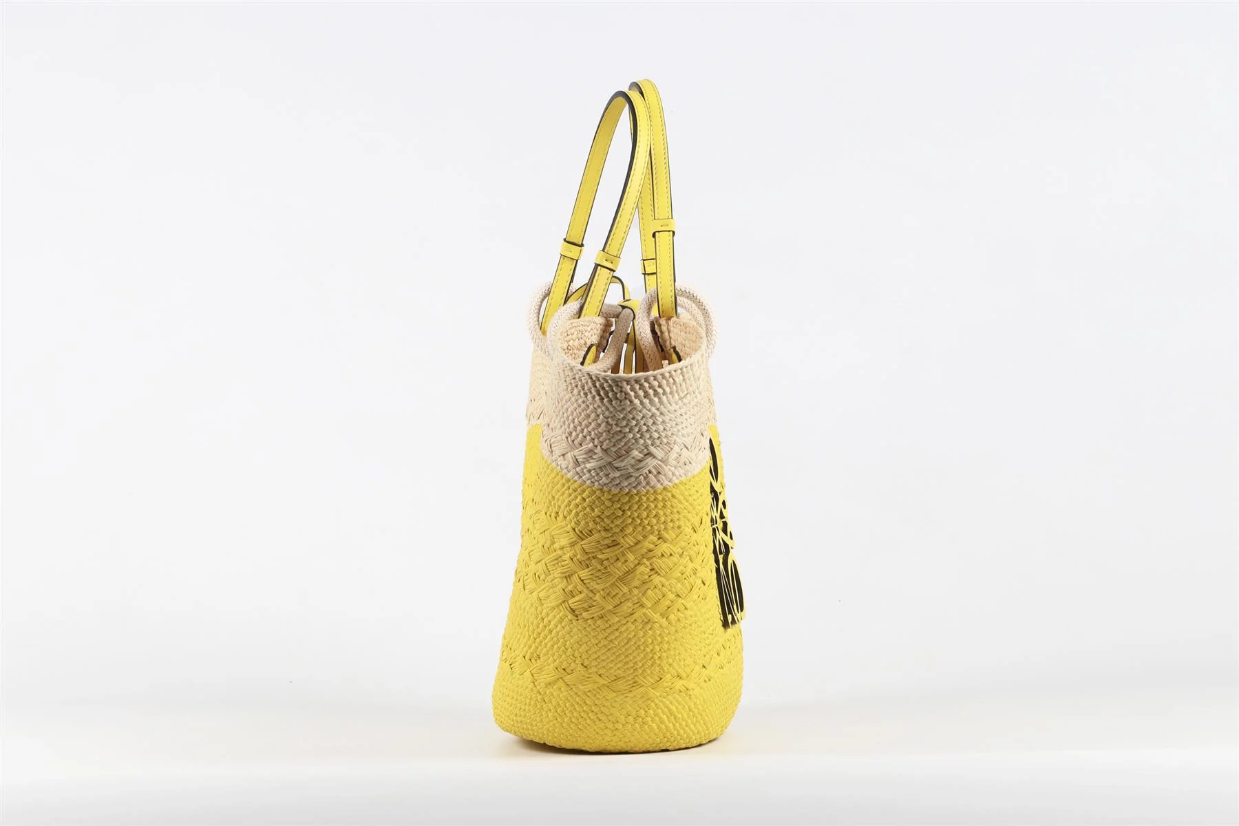 LOEWE YELLOW ANAGRAM MEDIUM STRAW SHOULDER BAG - Image 6