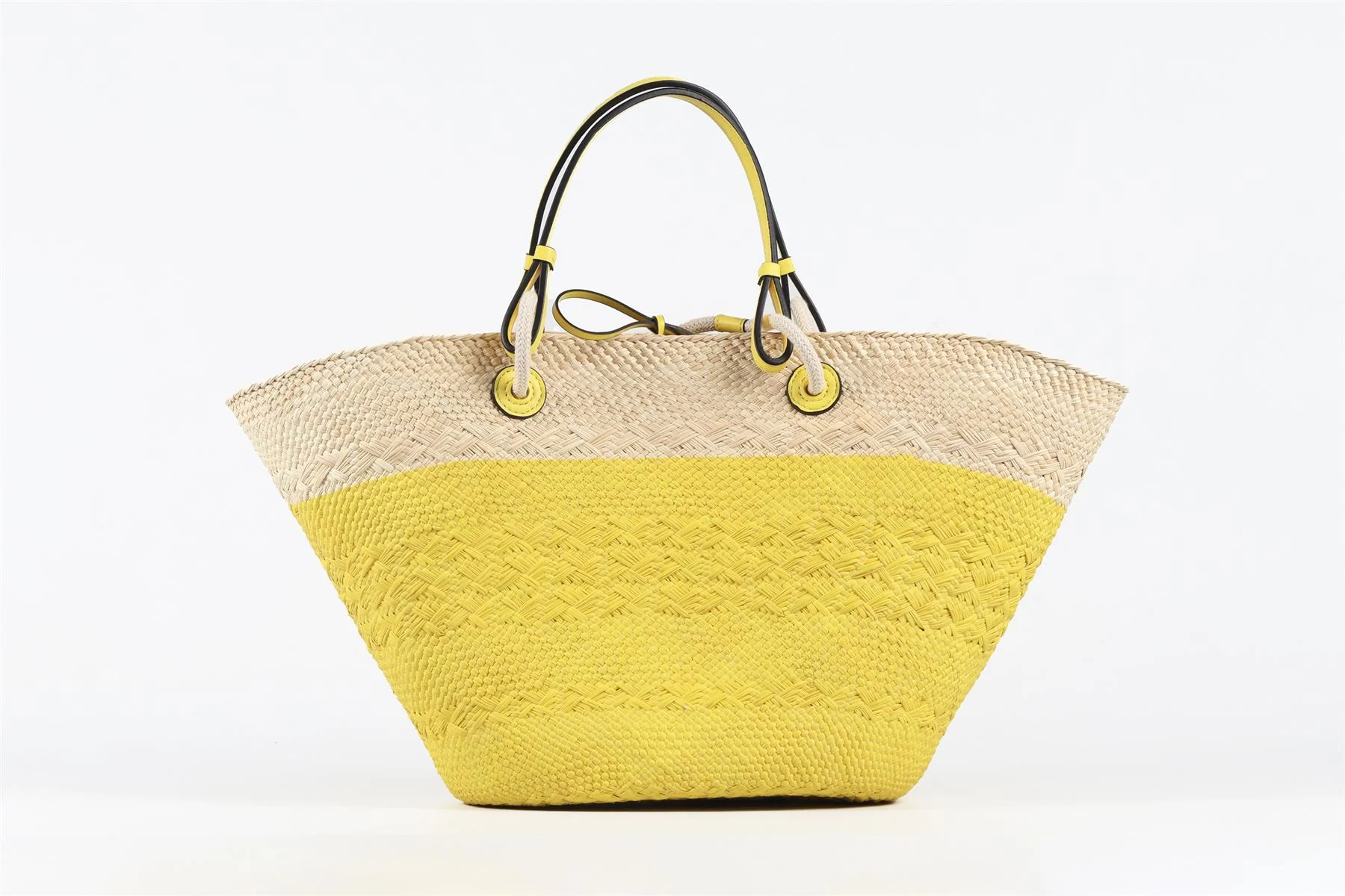 LOEWE YELLOW ANAGRAM MEDIUM STRAW SHOULDER BAG - Image 7