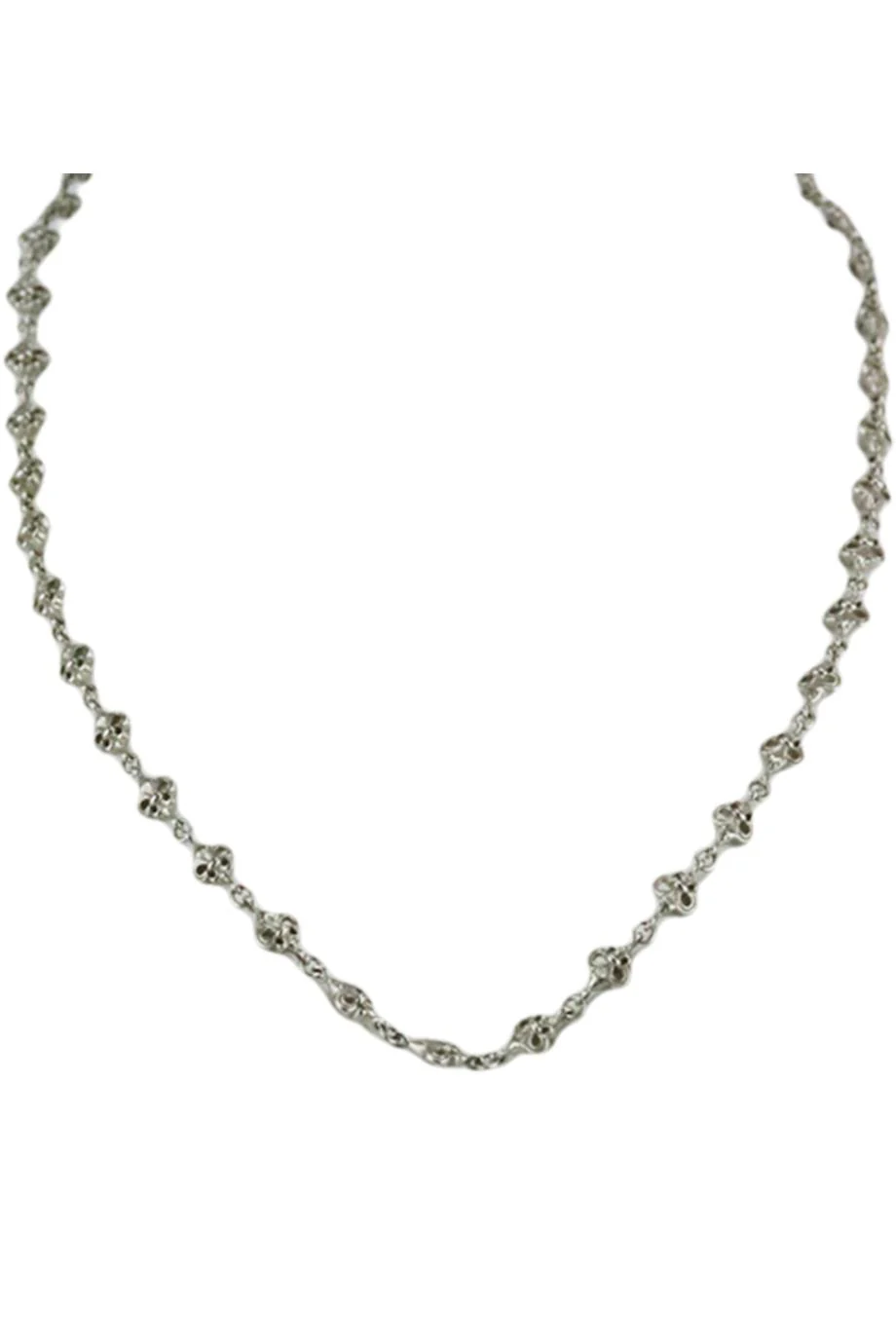 LOREE RODKIN FLEUR DE LIS 18K WHITE GOLD NECKLACE