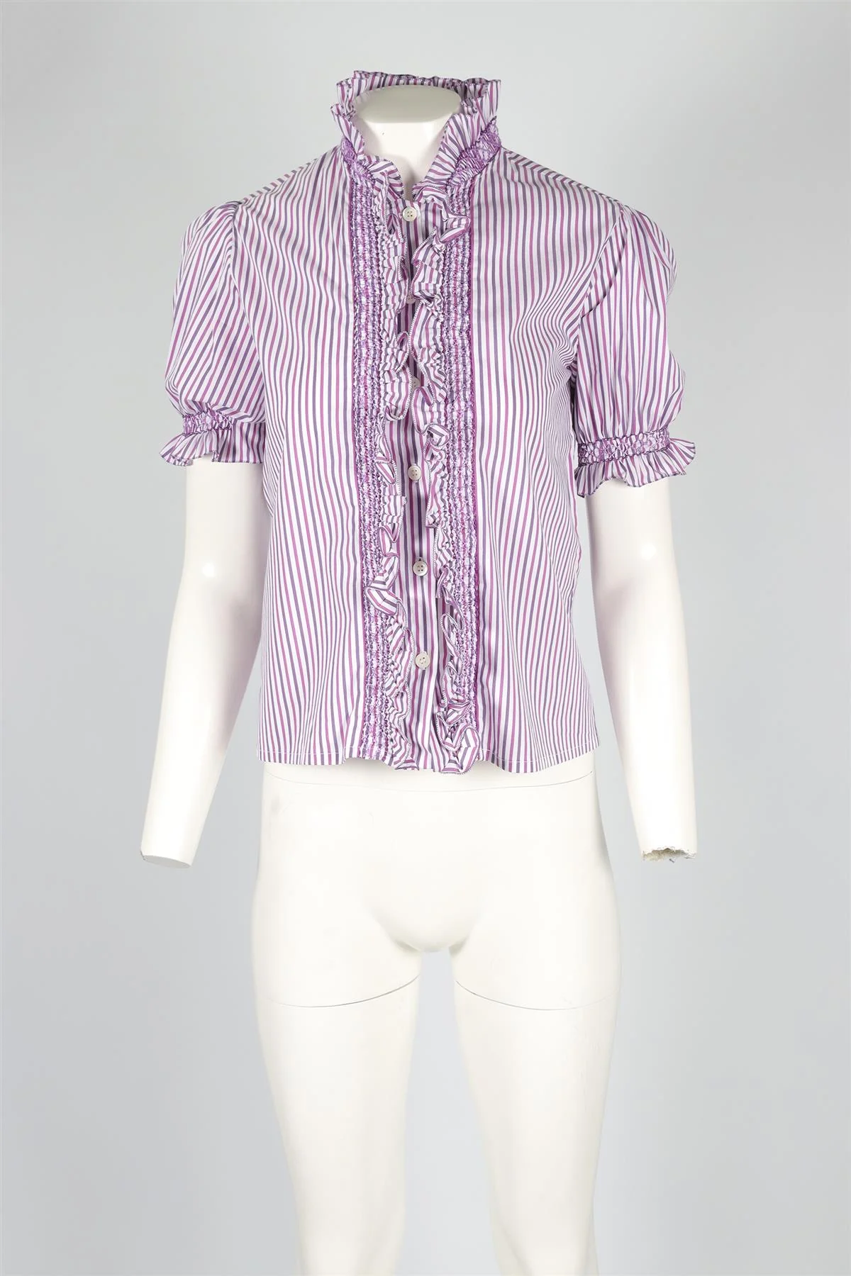 LORETTA CAPONI PURPLE COTTON SHIRT MEDIUM - Image 2