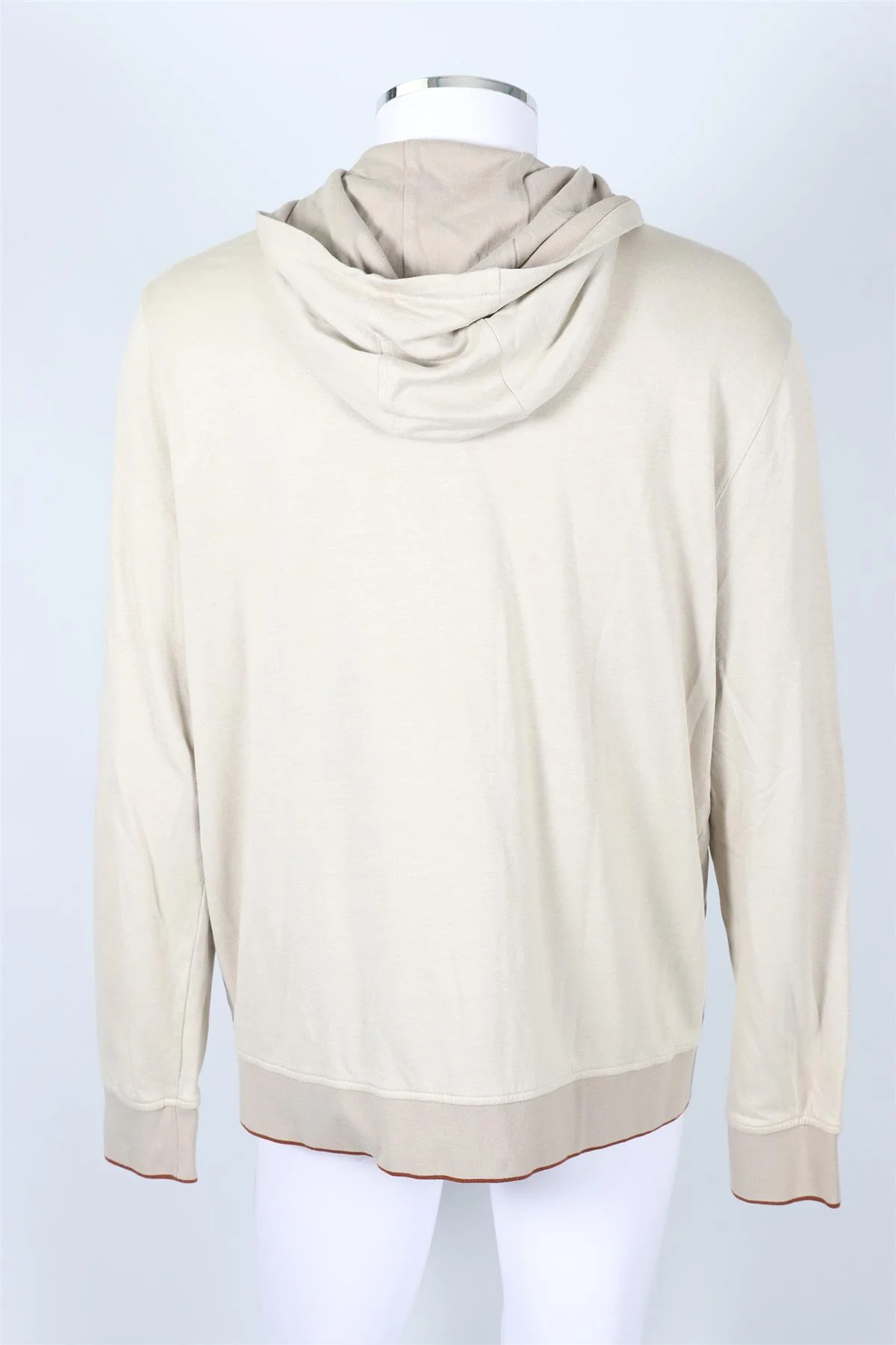 LORO PIANA BEIGE MEN'S COTTON BLEND HOODIE XXLARGE - Image 4