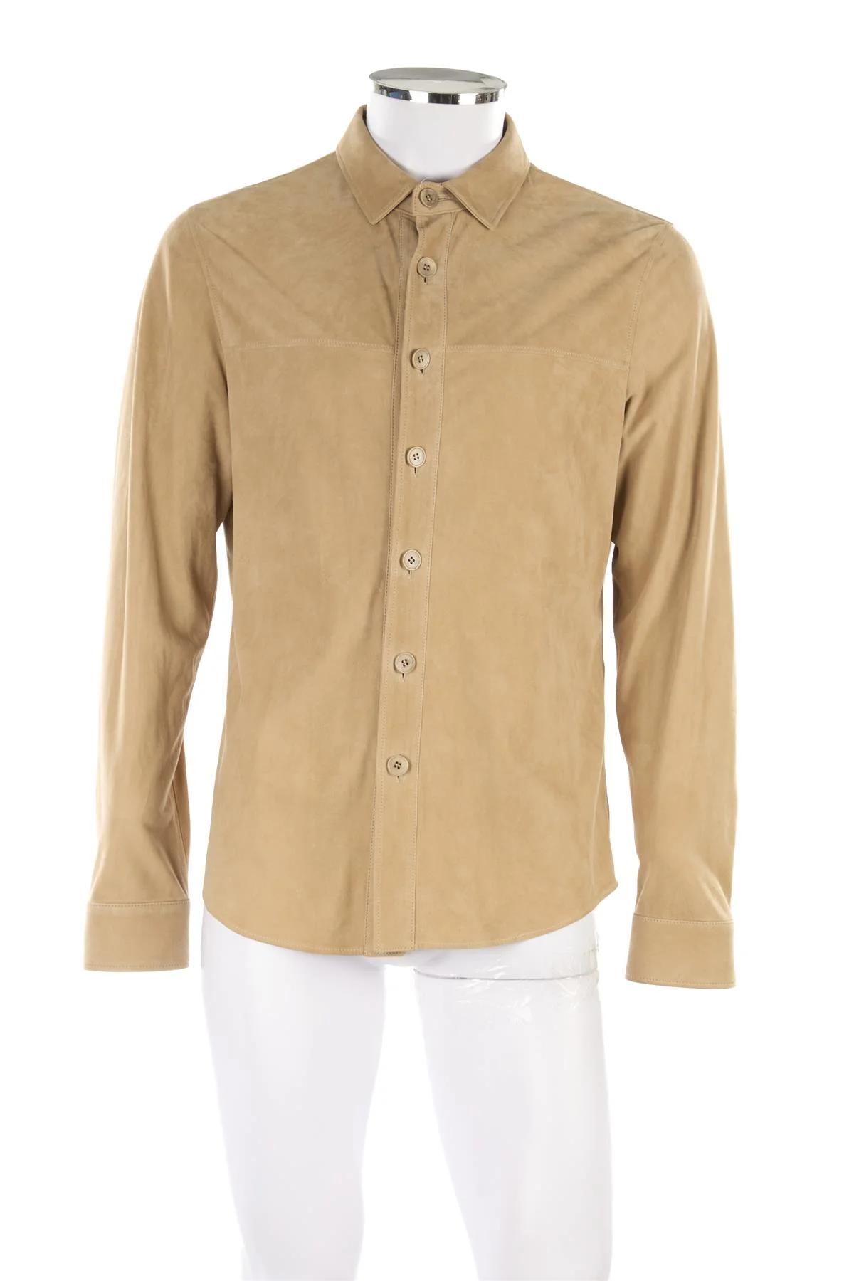 LORO PIANA BEIGE MEN'S SUEDE SHIRT MEDIUM - Image 2