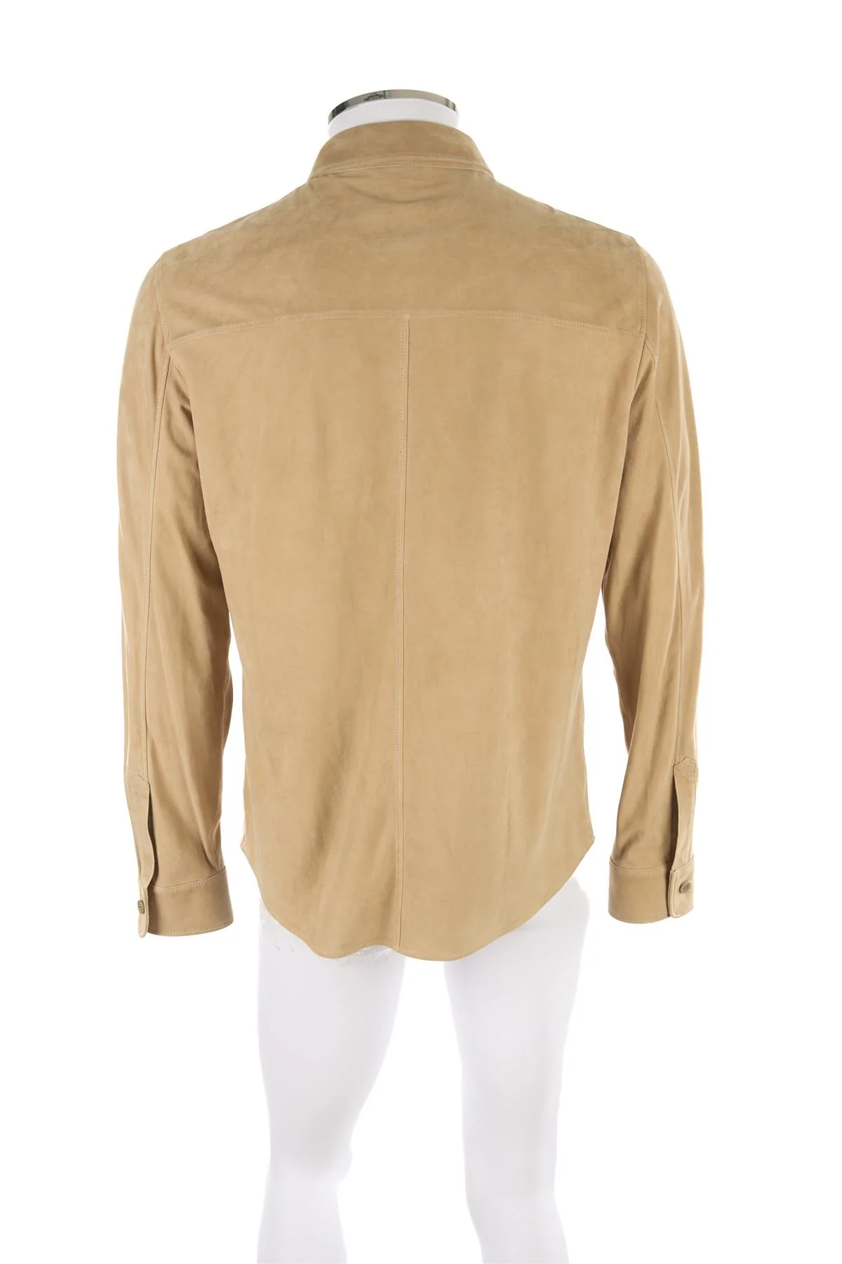 LORO PIANA BEIGE MEN'S SUEDE SHIRT MEDIUM - Image 4