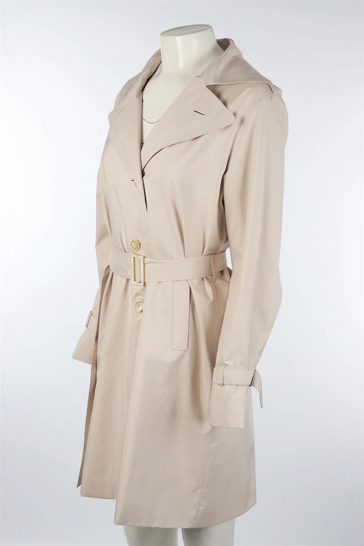 LORO PIANA BEIGE WOVEN COAT IT 42 UK 10 - Image 3