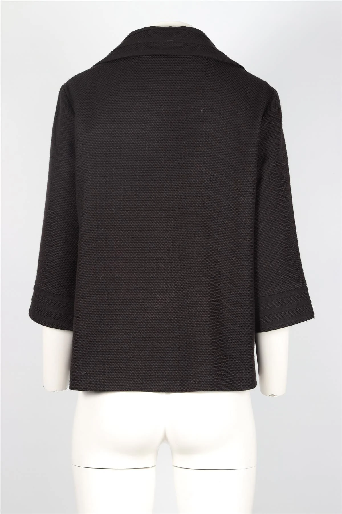 LORO PIANA BLACK WOVEN JACKET IT 46 UK 14 - Image 4