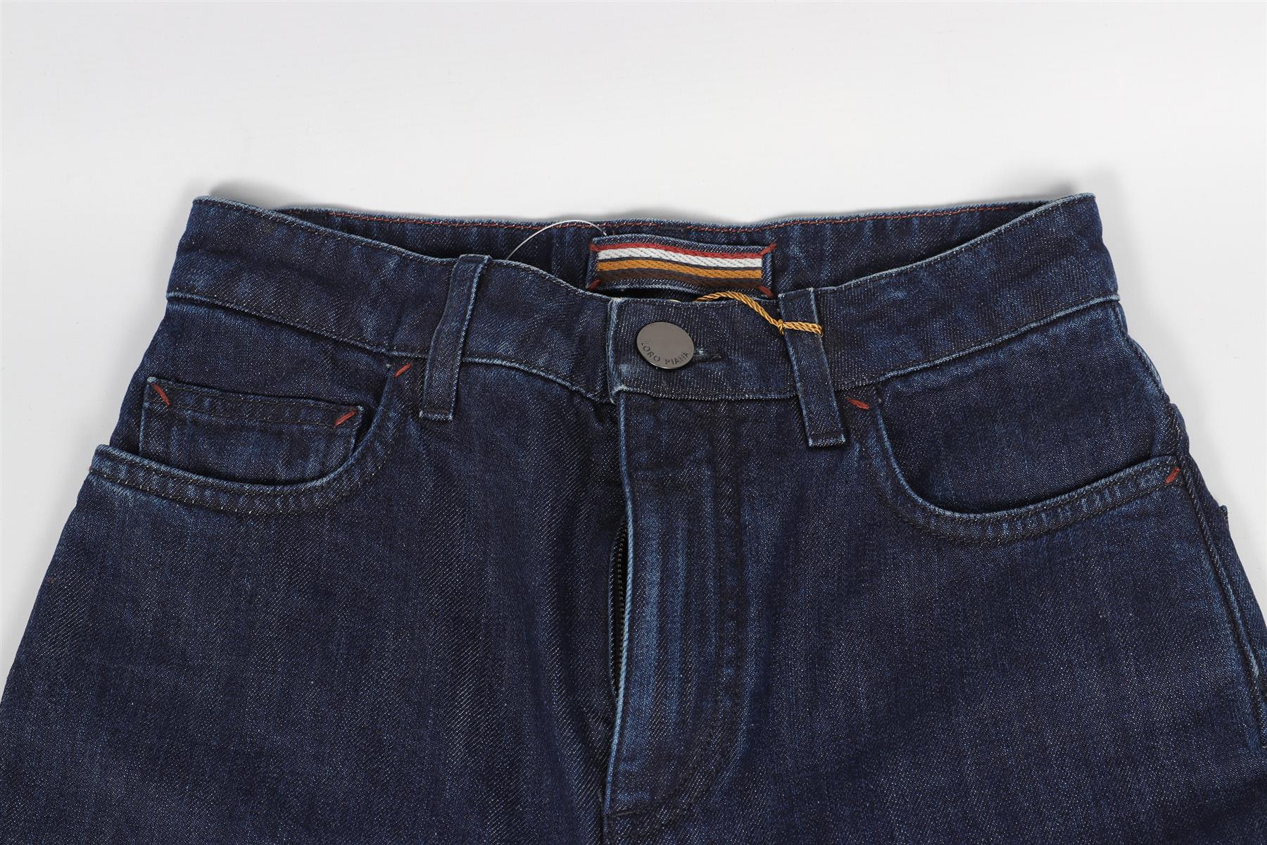 LORO PIANA BLUE HIGH RISE FLARED JEANS IT 36 UK 4 - Image 3