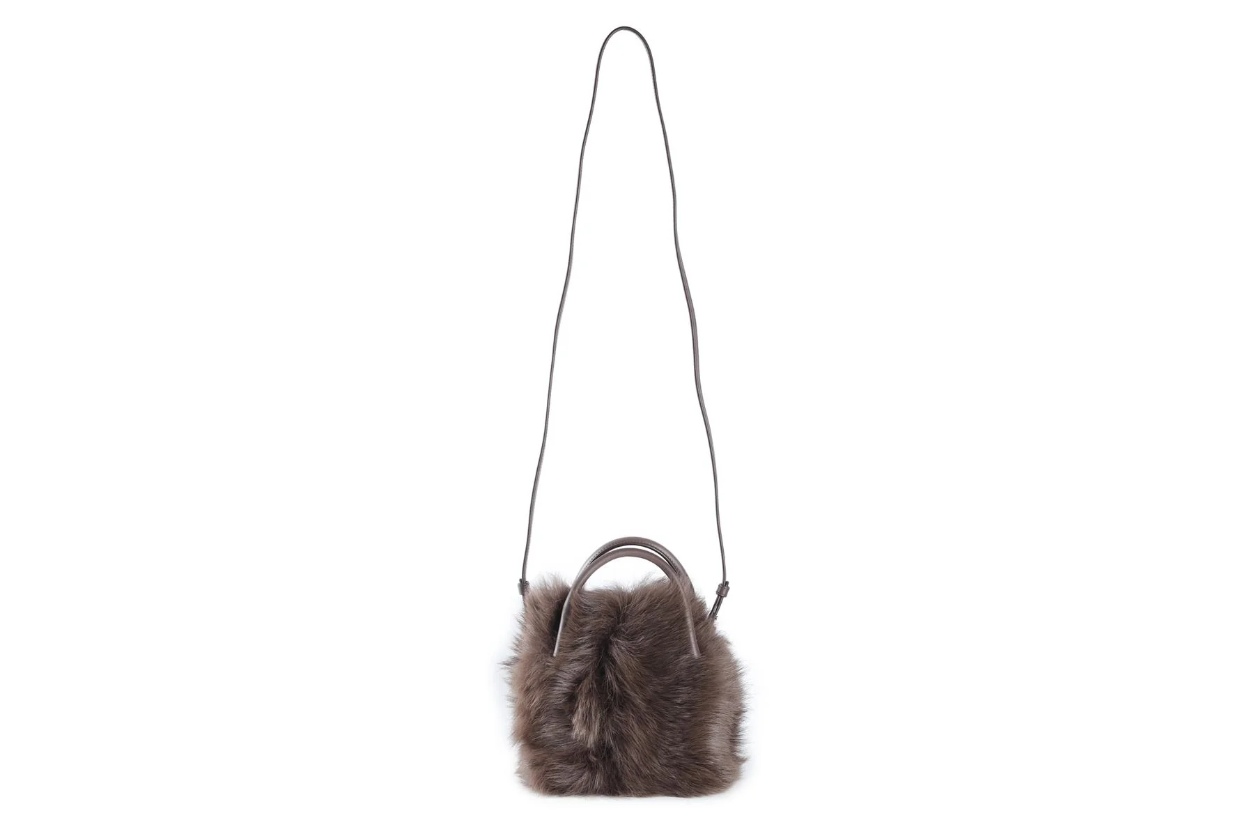 LORO PIANA BROWN BALE MICRO FUR TOTE BAG - Image 3