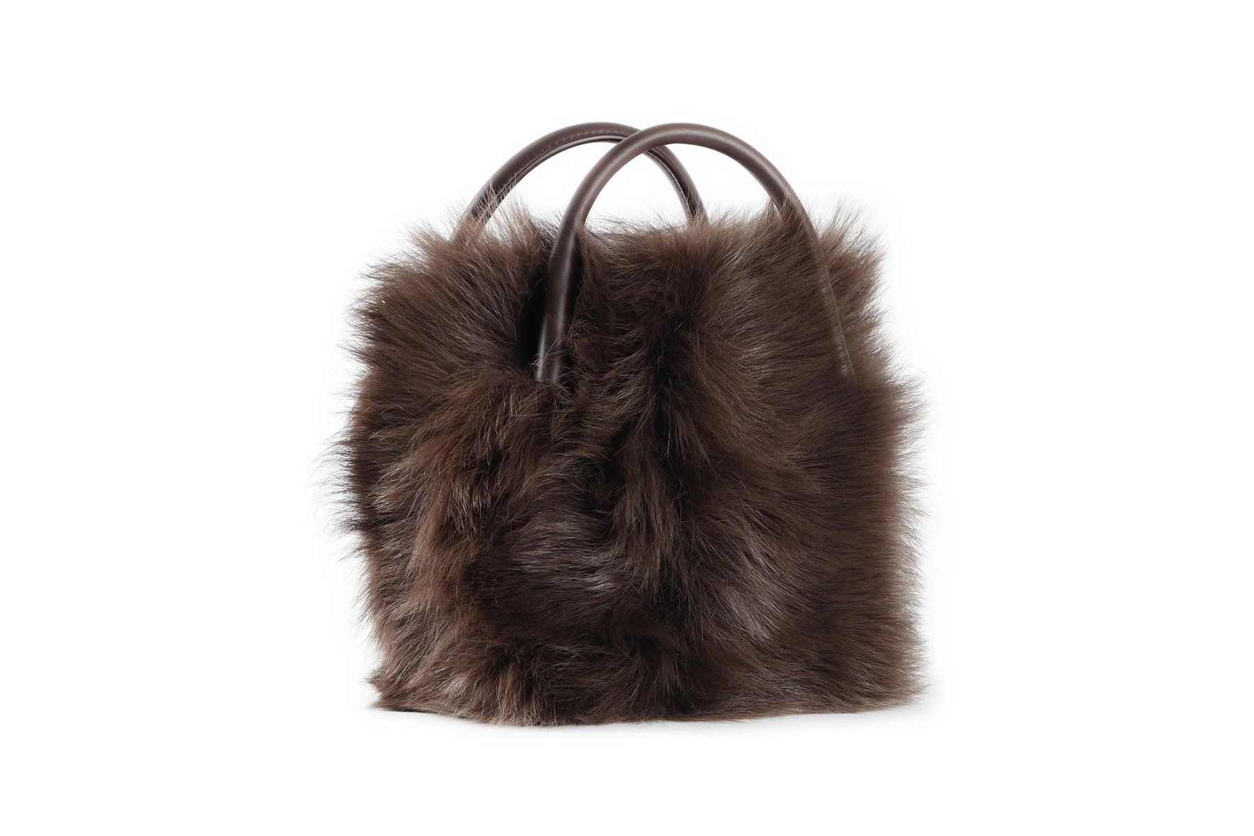 LORO PIANA BROWN BALE MICRO FUR TOTE BAG - Image 4