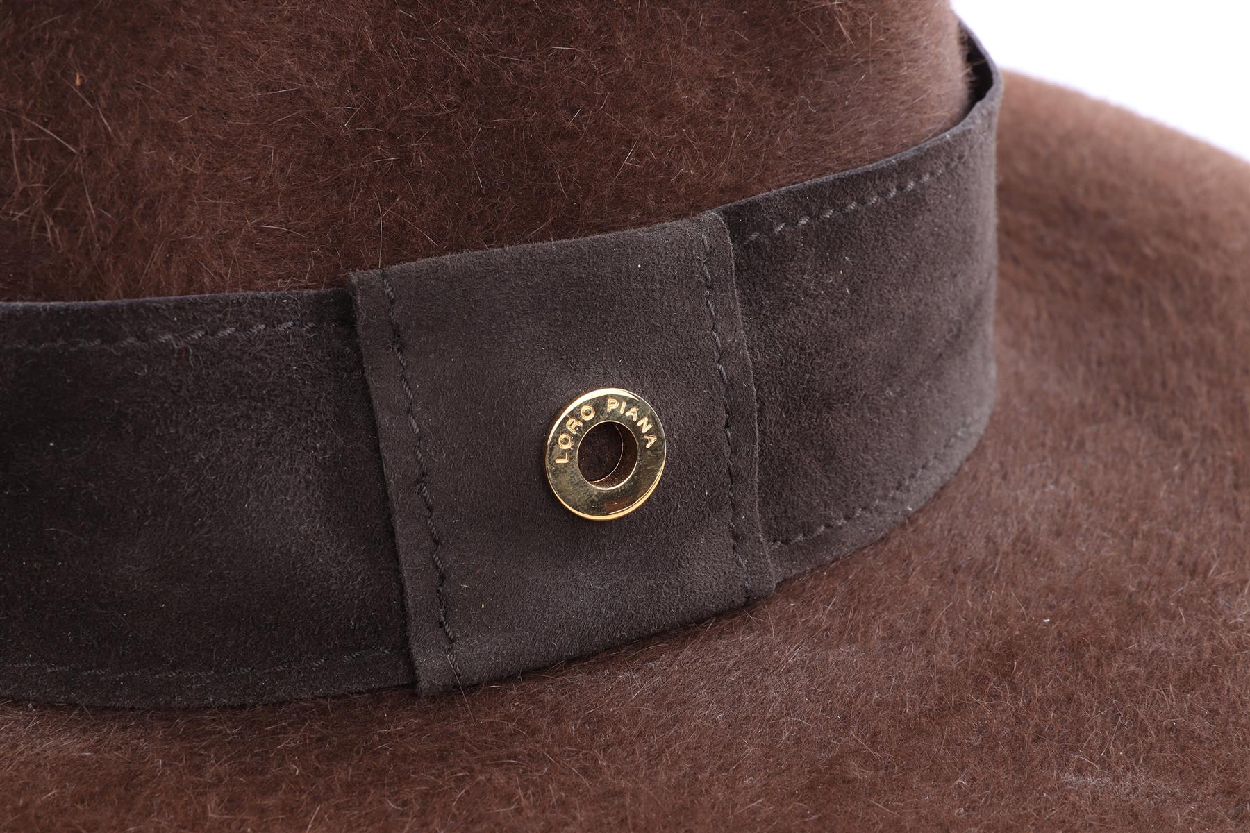 LORO PIANA BROWN CASHMERE FEDORA SMALL - Image 6