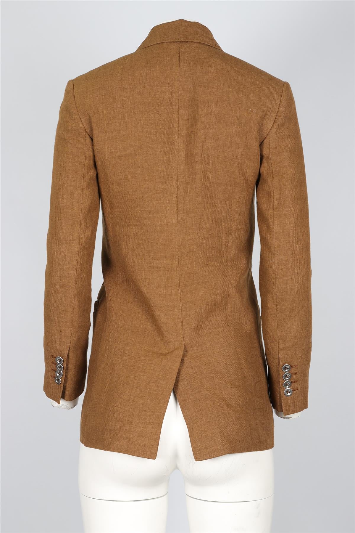 LORO PIANA BROWN LINEN BLAZER IT 36 UK 4 - Image 4