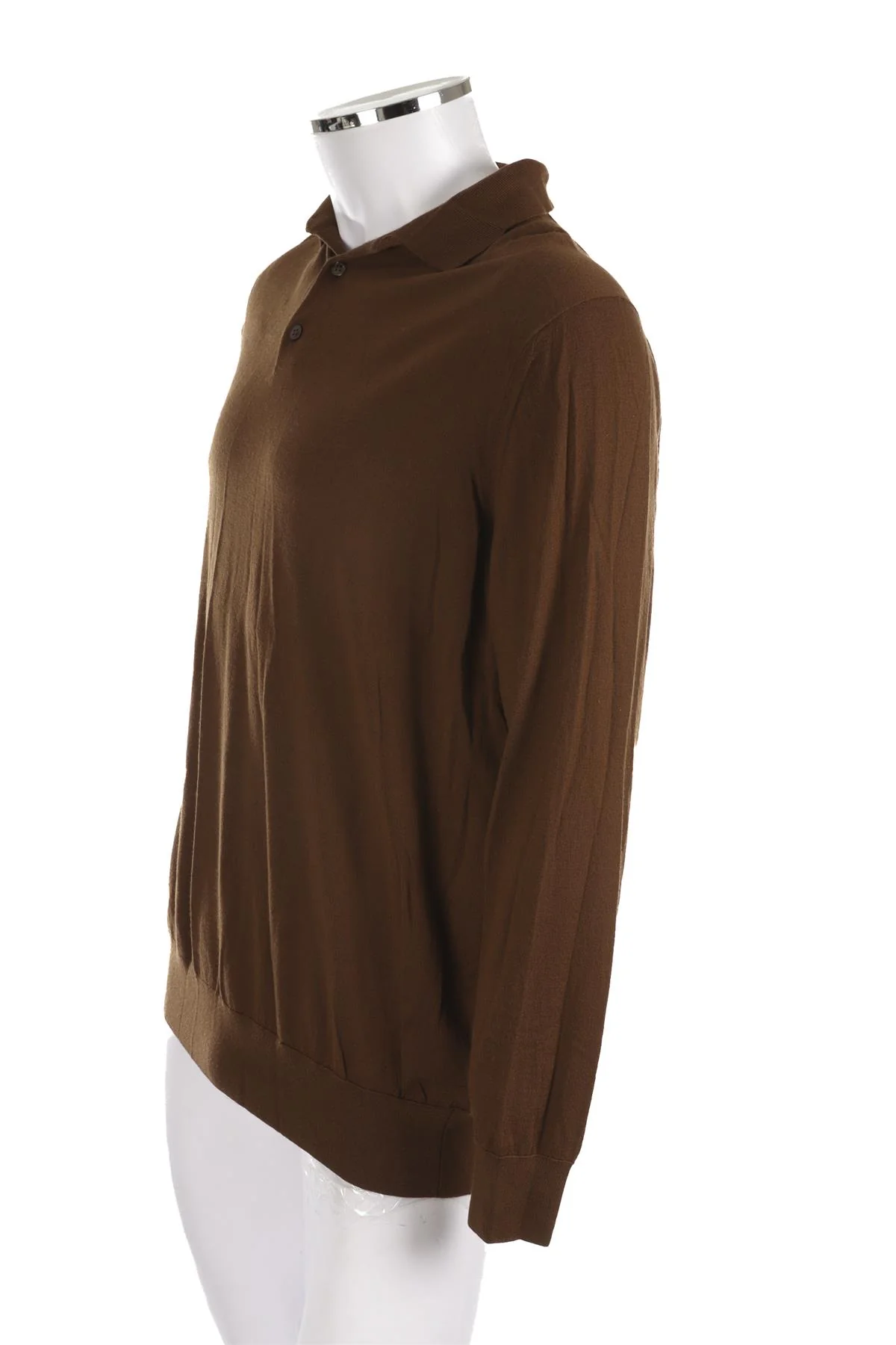 LORO PIANA BROWN MEN'S WOOL SWEATER IT 56 - Image 3
