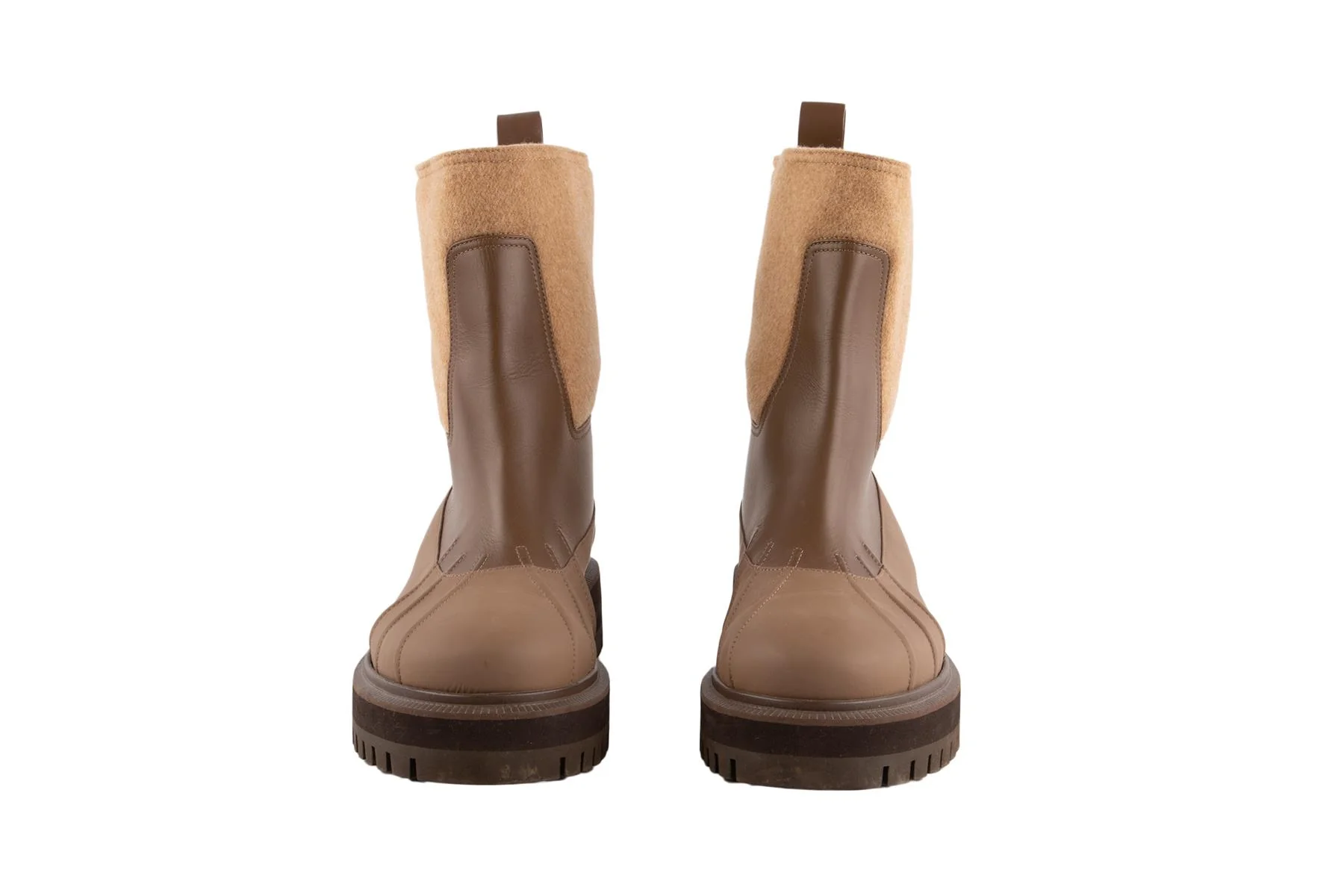 LORO PIANA BROWN REGENT LEATHER ANKLE BOOTS EU 39 - Image 3