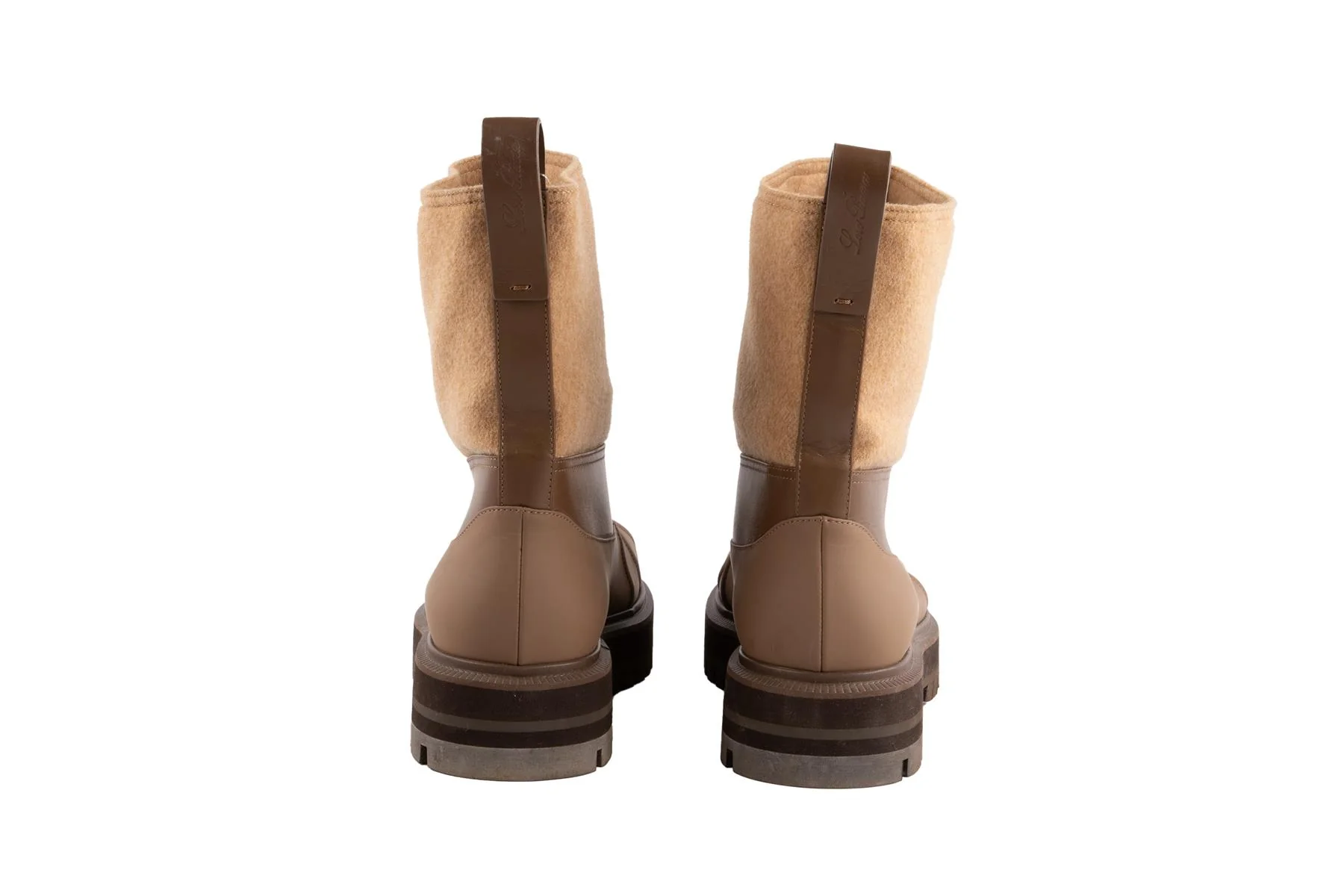 LORO PIANA BROWN REGENT LEATHER ANKLE BOOTS EU 39 - Image 5