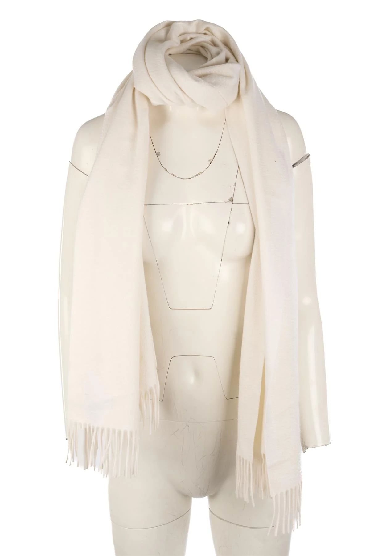 LORO PIANA IVORY CASHMERE SCARF - Image 5