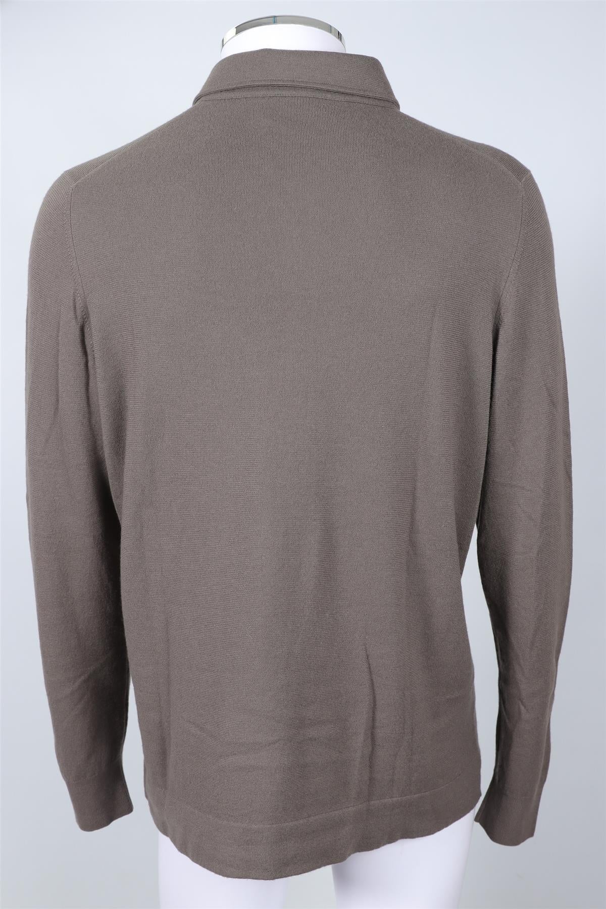 LORO PIANA KHAKI MEN'S CASHMERE POLO SWEATER IT 56 UK 46 - Image 4