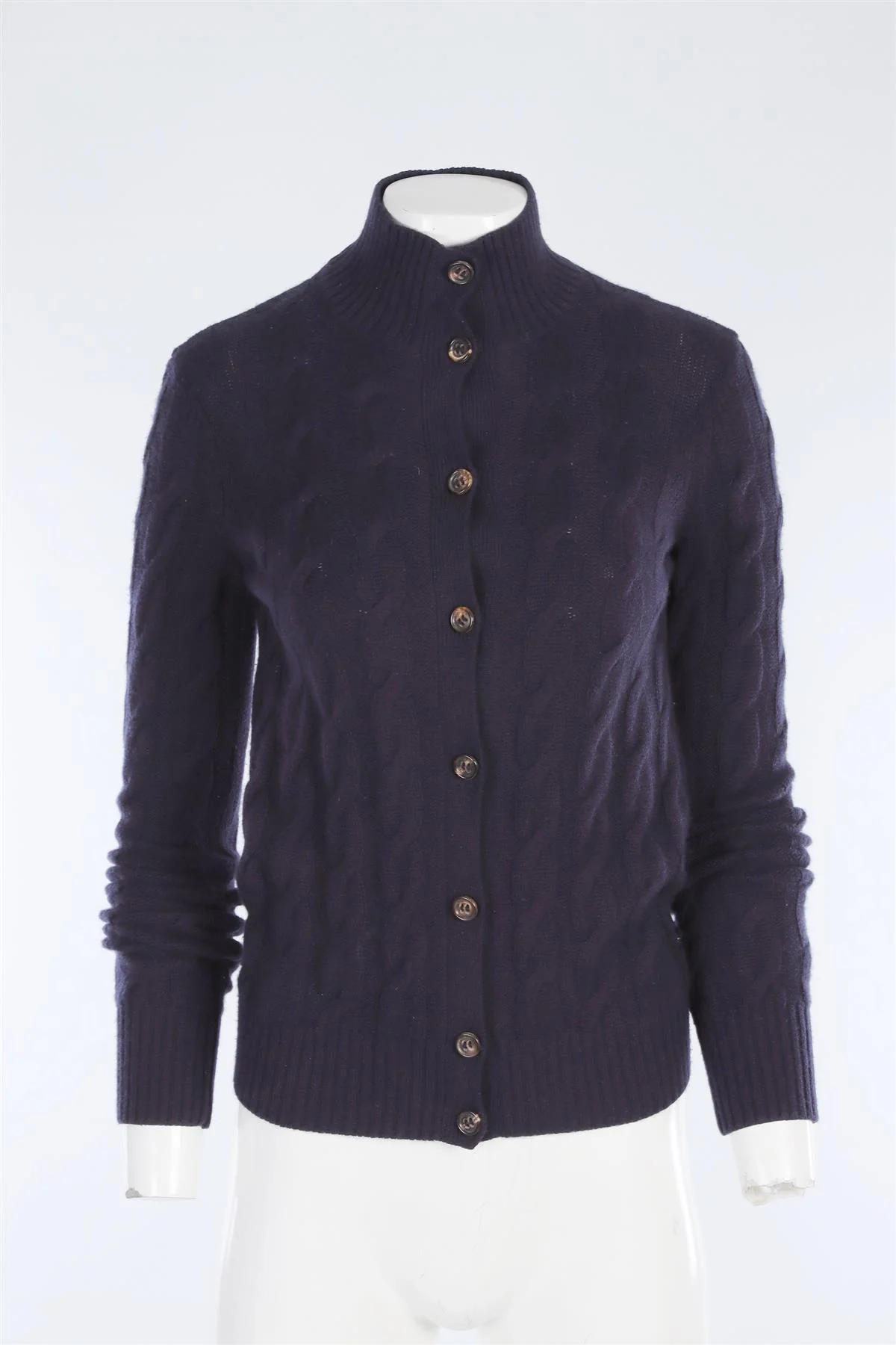 LORO PIANA NAVY CASHMERE CARDIGAN IT 38 UK 6 - Image 2