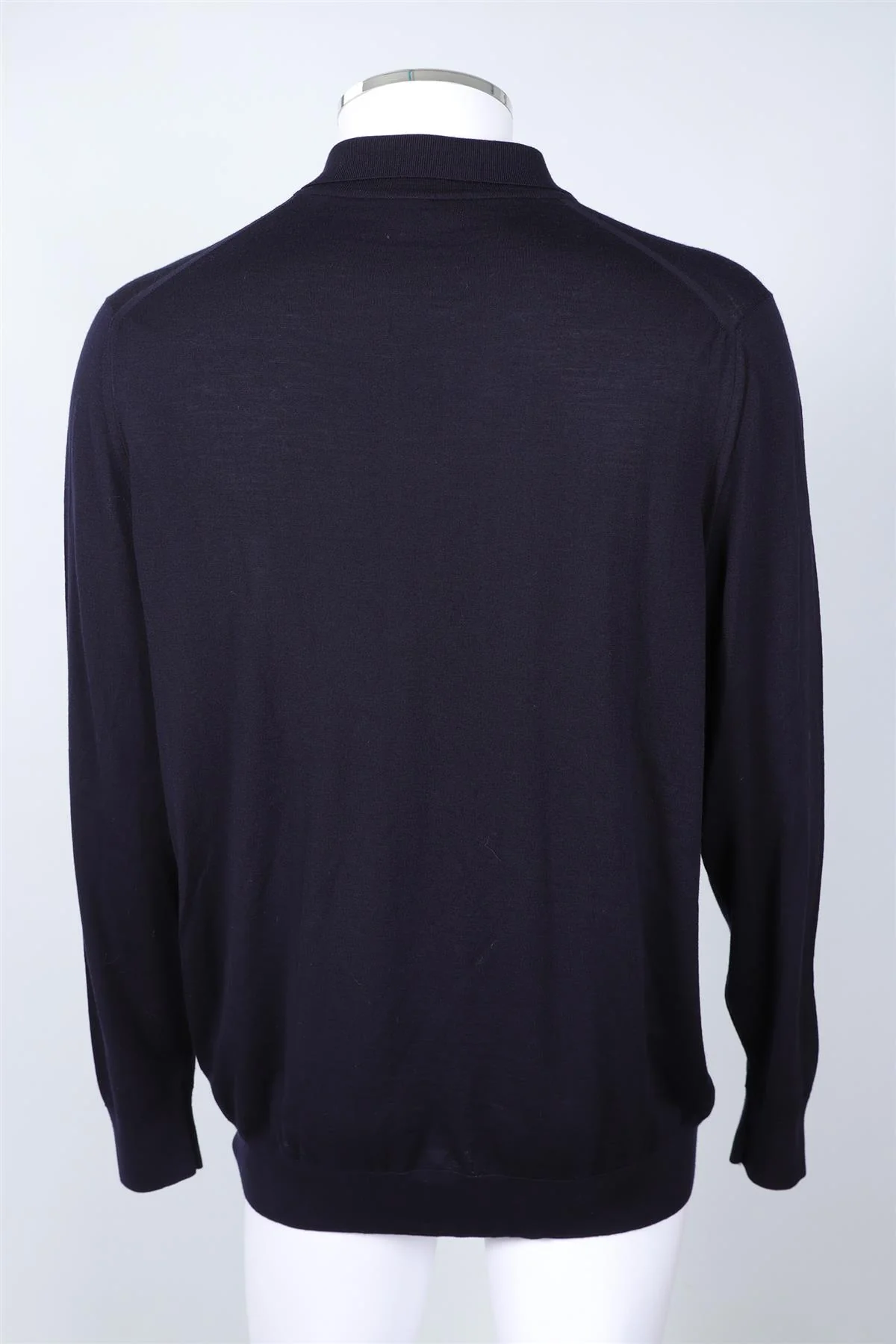 LORO PIANA NAVY MEN'S WOOL POLO SWEATER IT 56 UK 46 - Image 4