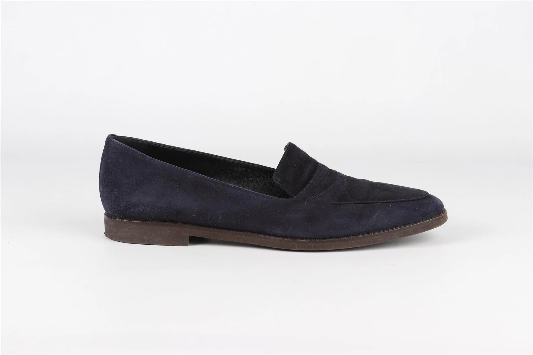 LORO PIANA NAVY SUEDE LOAFERS EU 37 UK 4 US 7 - Image 2