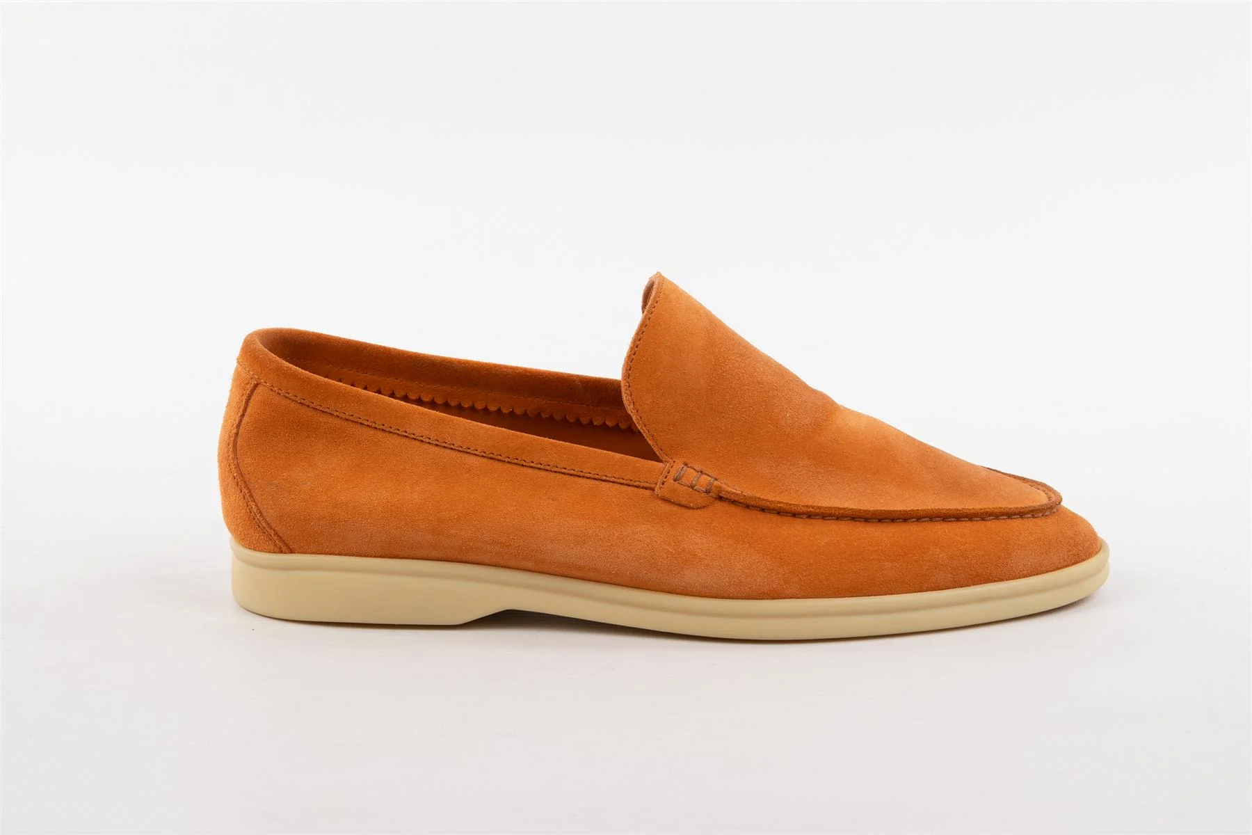 LORO PIANA ORANGE MEN'S SUMMER WALK SUEDE LOAFERS EU 41.5 UK 7.5 US 8.5 - Image 2