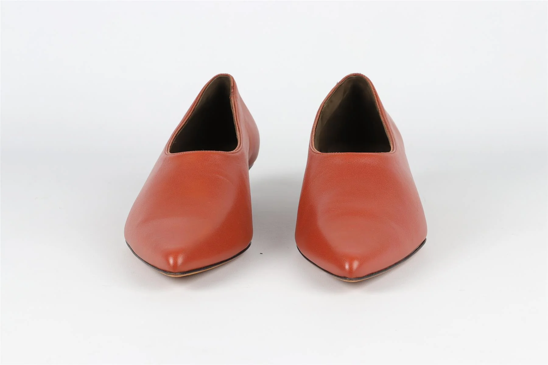 LORO PIANA TAN LEATHER PUMPS EU 37.5 UK 4.5 US 7.5 - Image 3